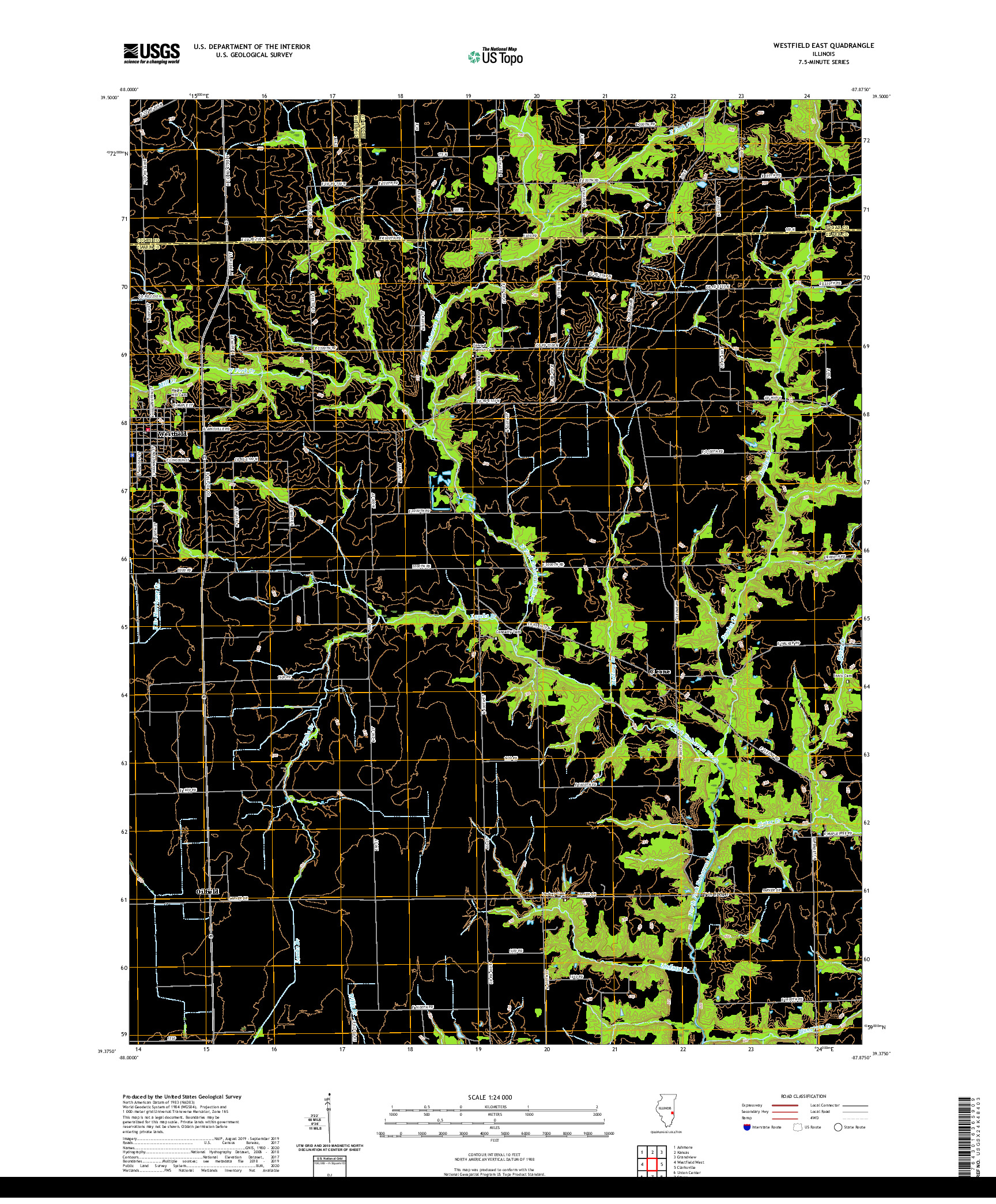USGS US TOPO 7.5-MINUTE MAP FOR WESTFIELD EAST, IL 2021