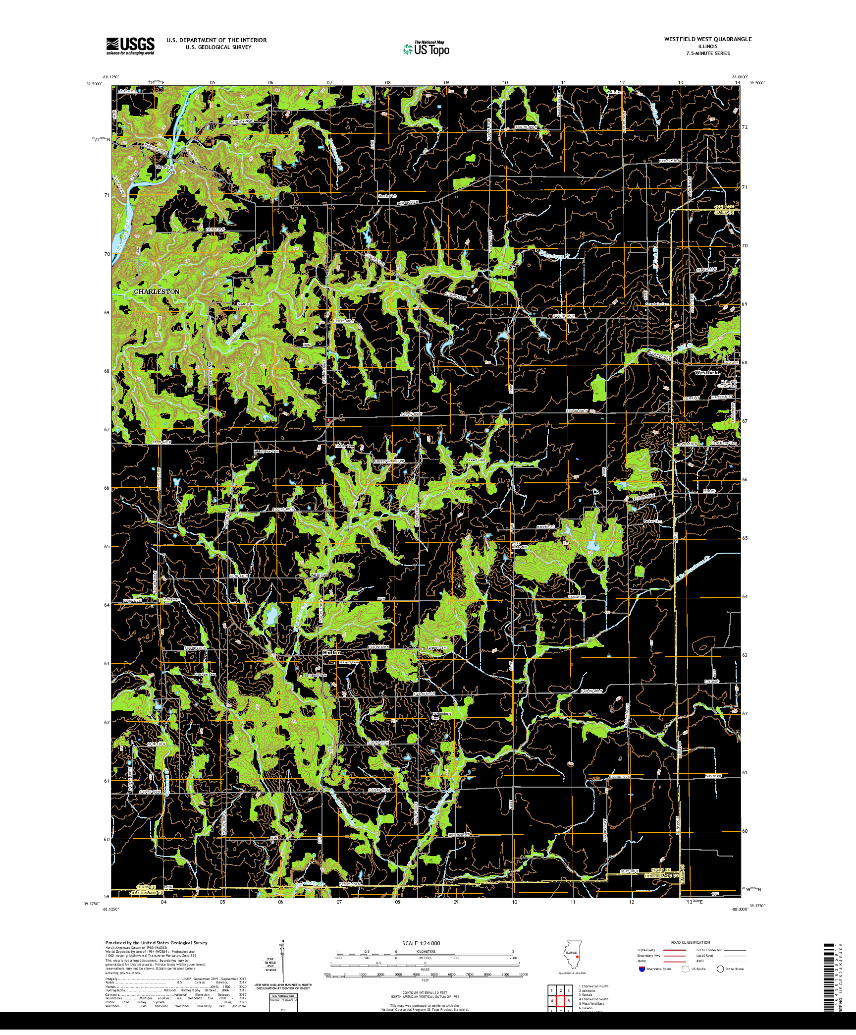 USGS US TOPO 7.5-MINUTE MAP FOR WESTFIELD WEST, IL 2021