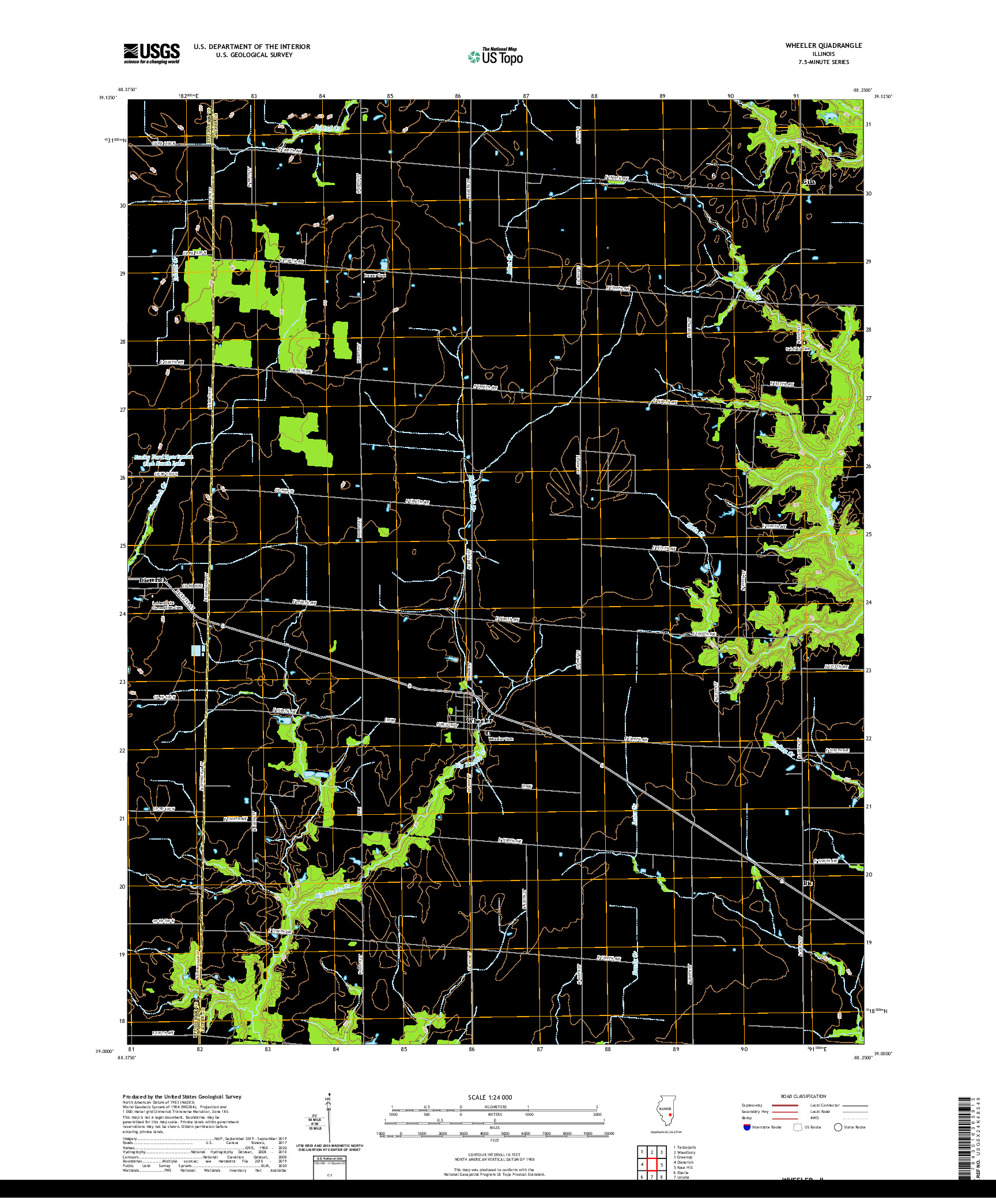 USGS US TOPO 7.5-MINUTE MAP FOR WHEELER, IL 2021