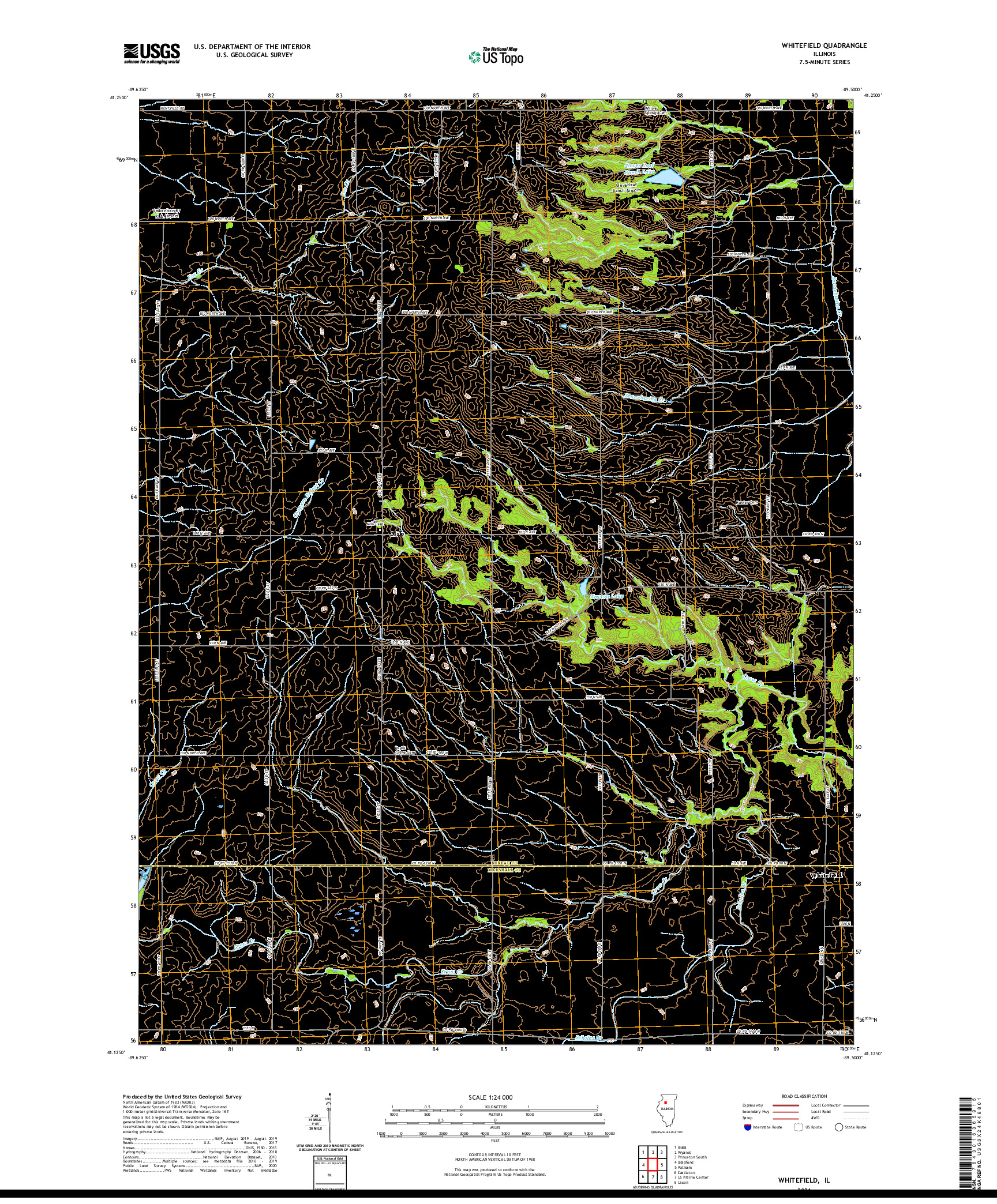 USGS US TOPO 7.5-MINUTE MAP FOR WHITEFIELD, IL 2021