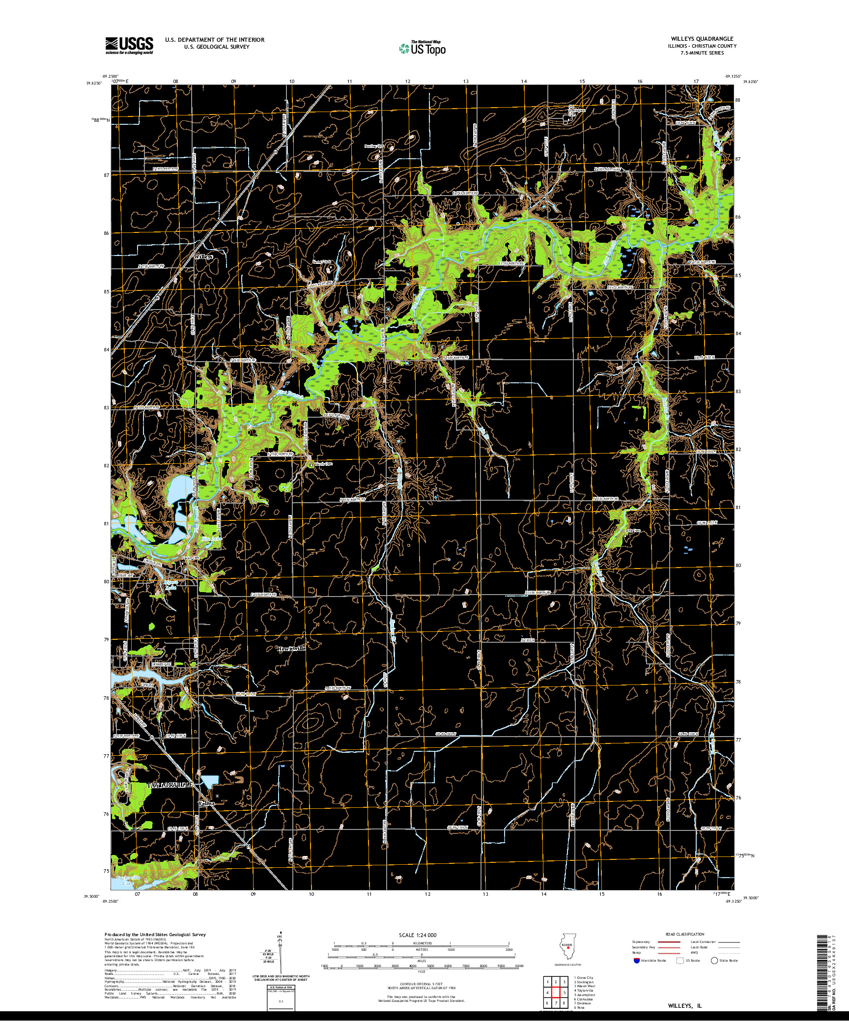 USGS US TOPO 7.5-MINUTE MAP FOR WILLEYS, IL 2021
