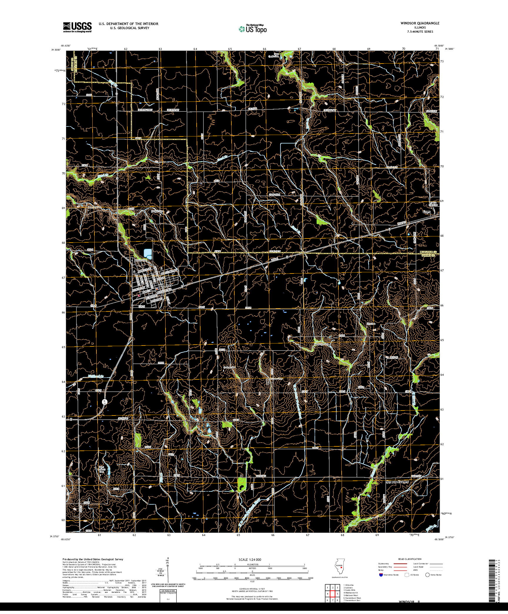 USGS US TOPO 7.5-MINUTE MAP FOR WINDSOR, IL 2021