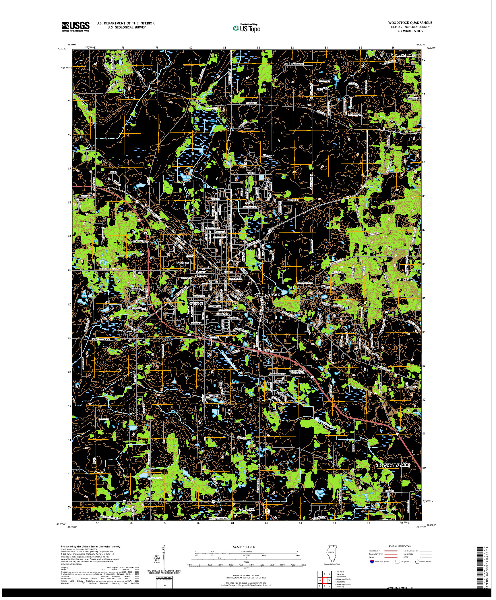 USGS US TOPO 7.5-MINUTE MAP FOR WOODSTOCK, IL 2021