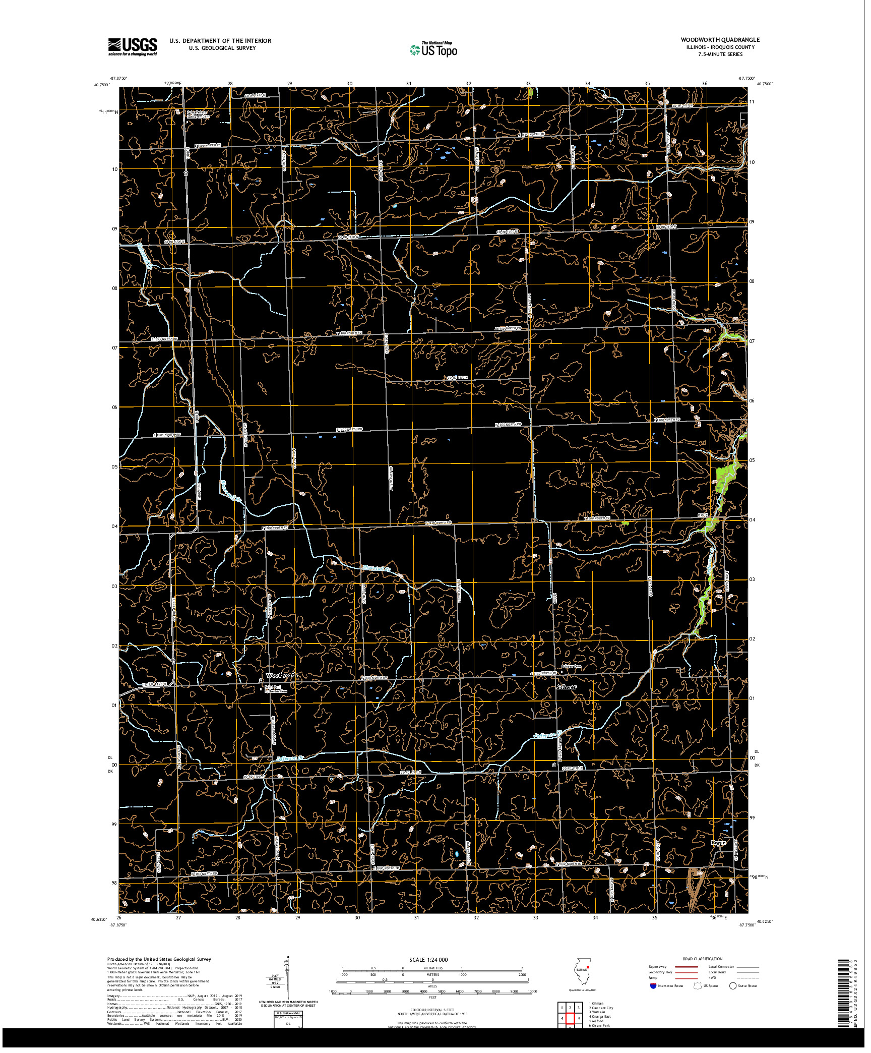 USGS US TOPO 7.5-MINUTE MAP FOR WOODWORTH, IL 2021