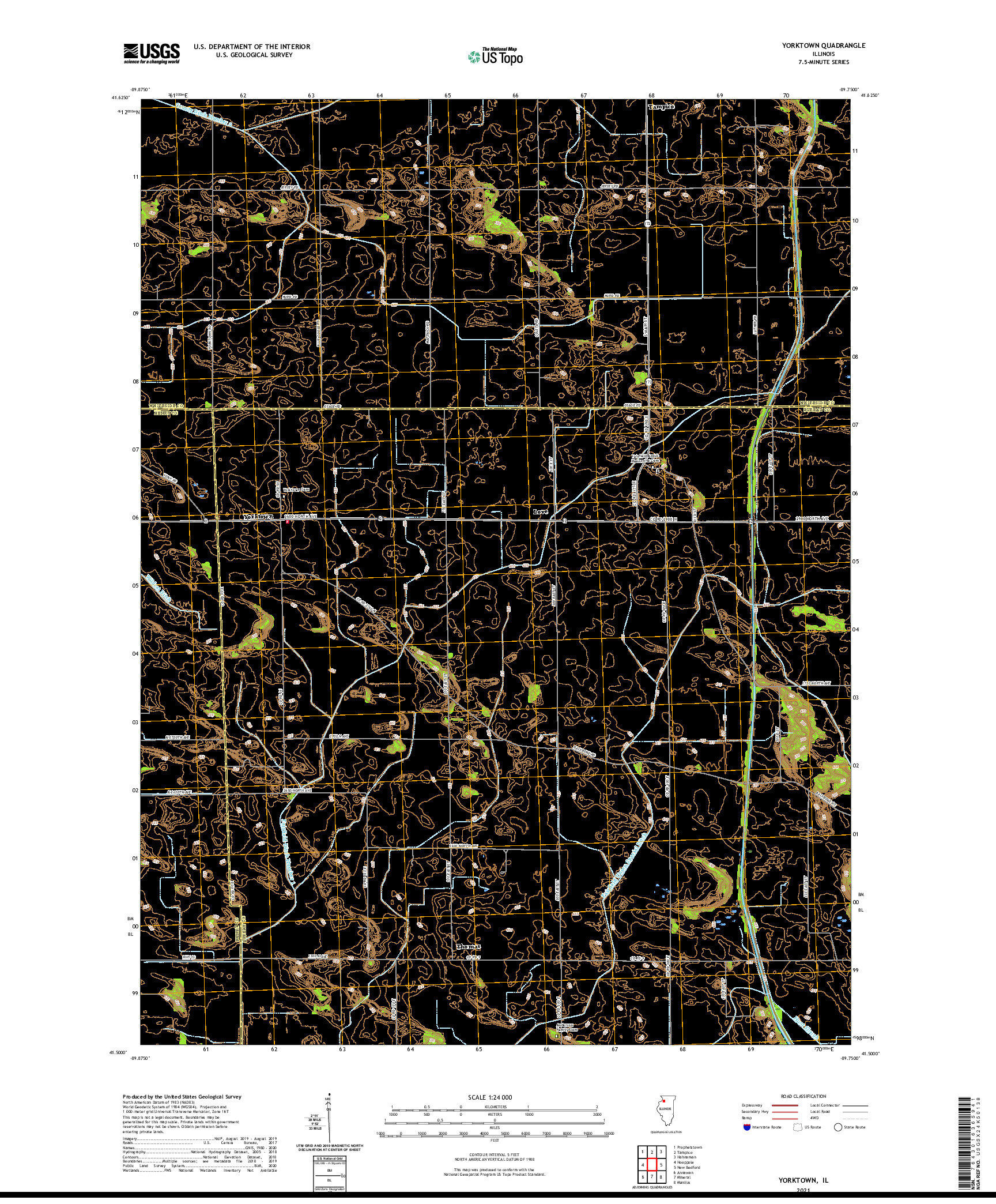 USGS US TOPO 7.5-MINUTE MAP FOR YORKTOWN, IL 2021