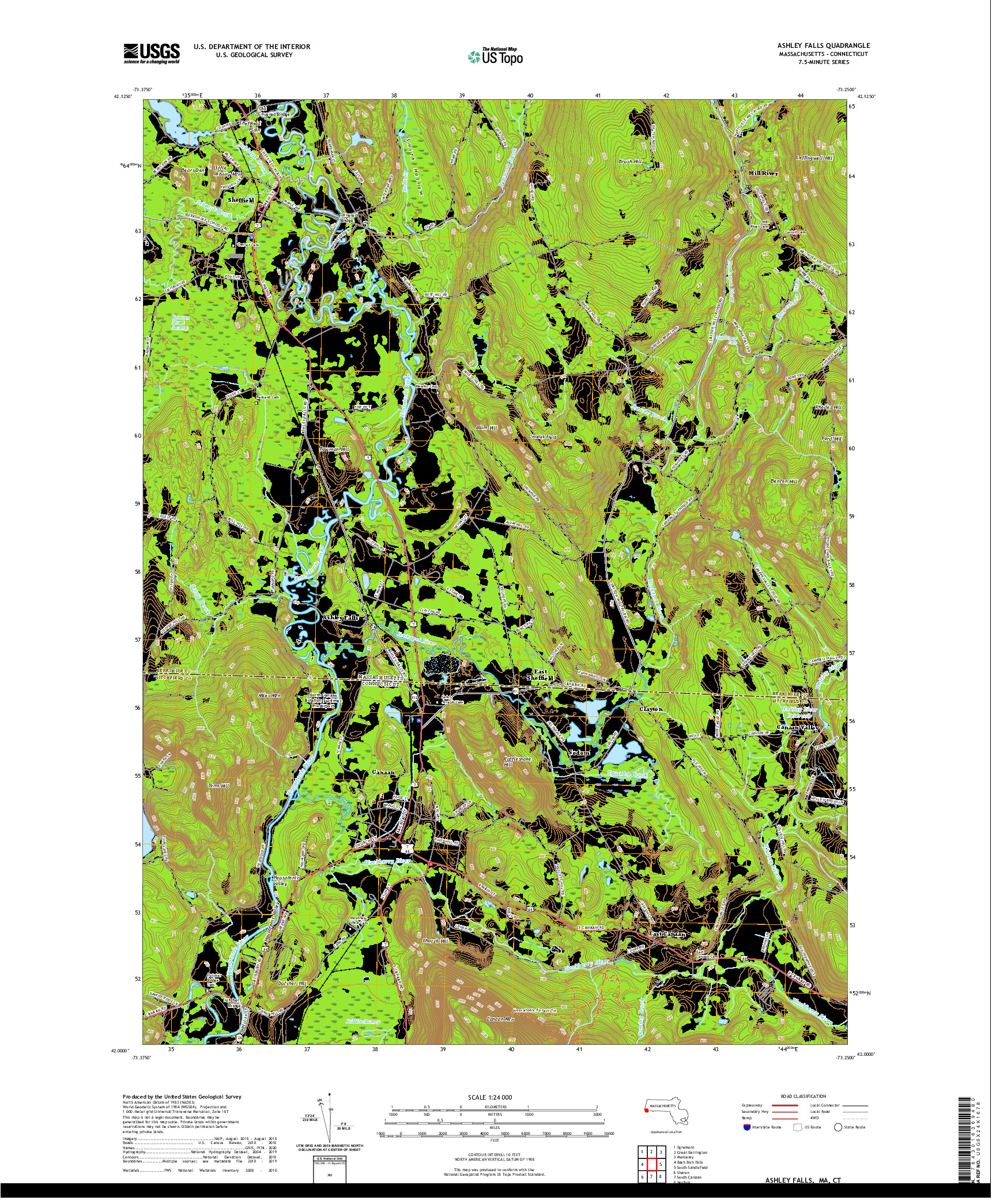 USGS US TOPO 7.5-MINUTE MAP FOR ASHLEY FALLS, MA,CT 2021