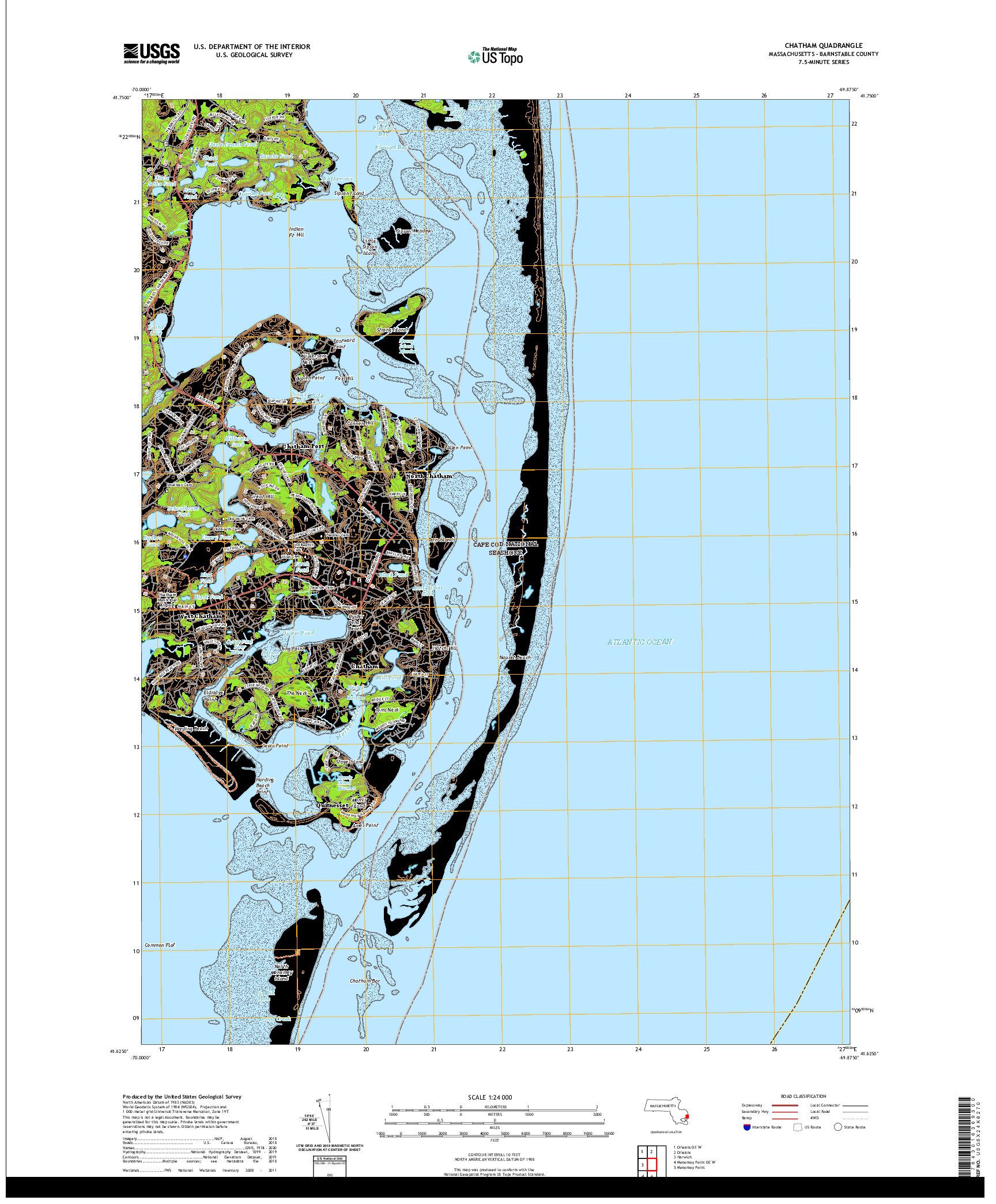 USGS US TOPO 7.5-MINUTE MAP FOR CHATHAM, MA 2021