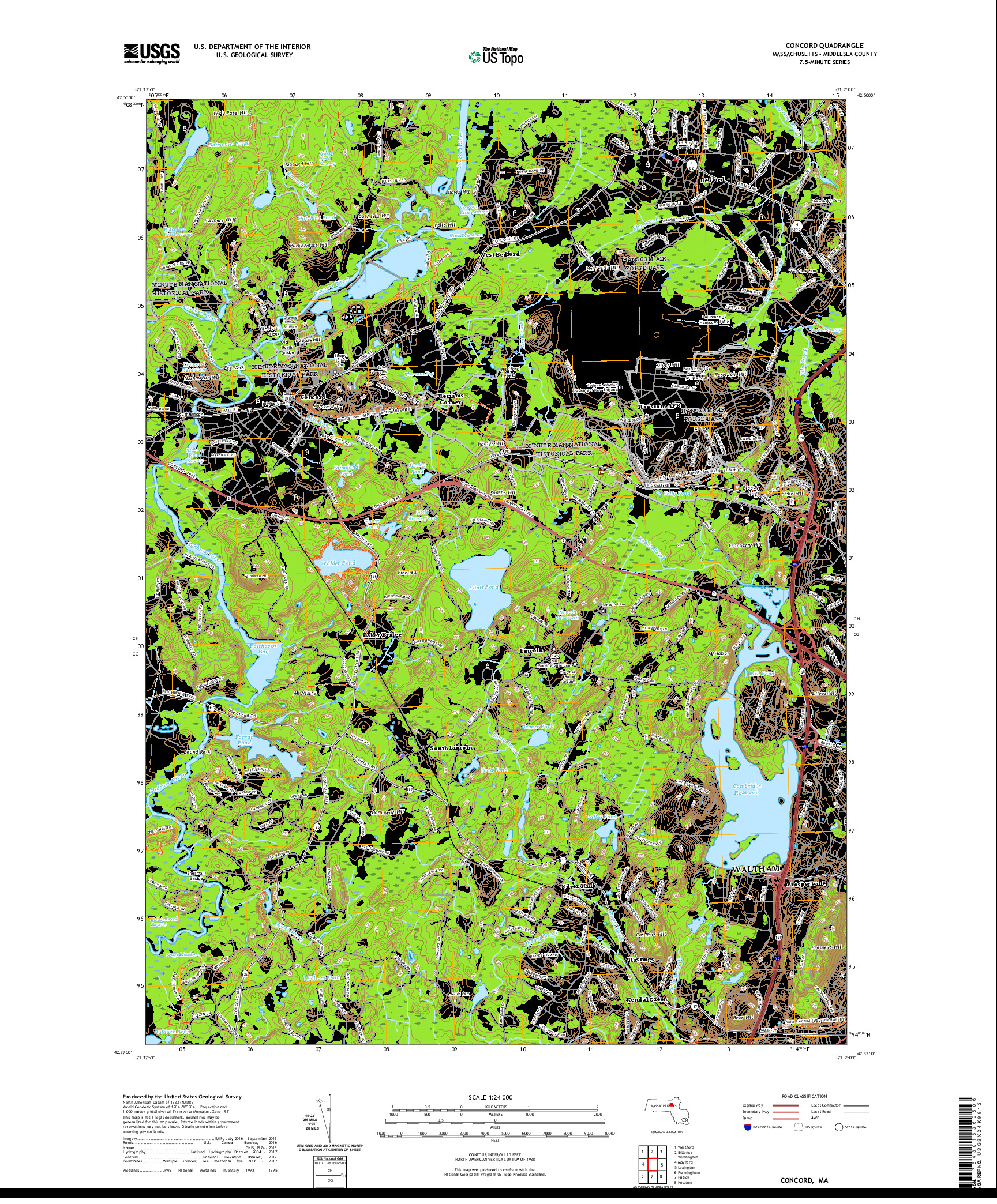 USGS US TOPO 7.5-MINUTE MAP FOR CONCORD, MA 2021