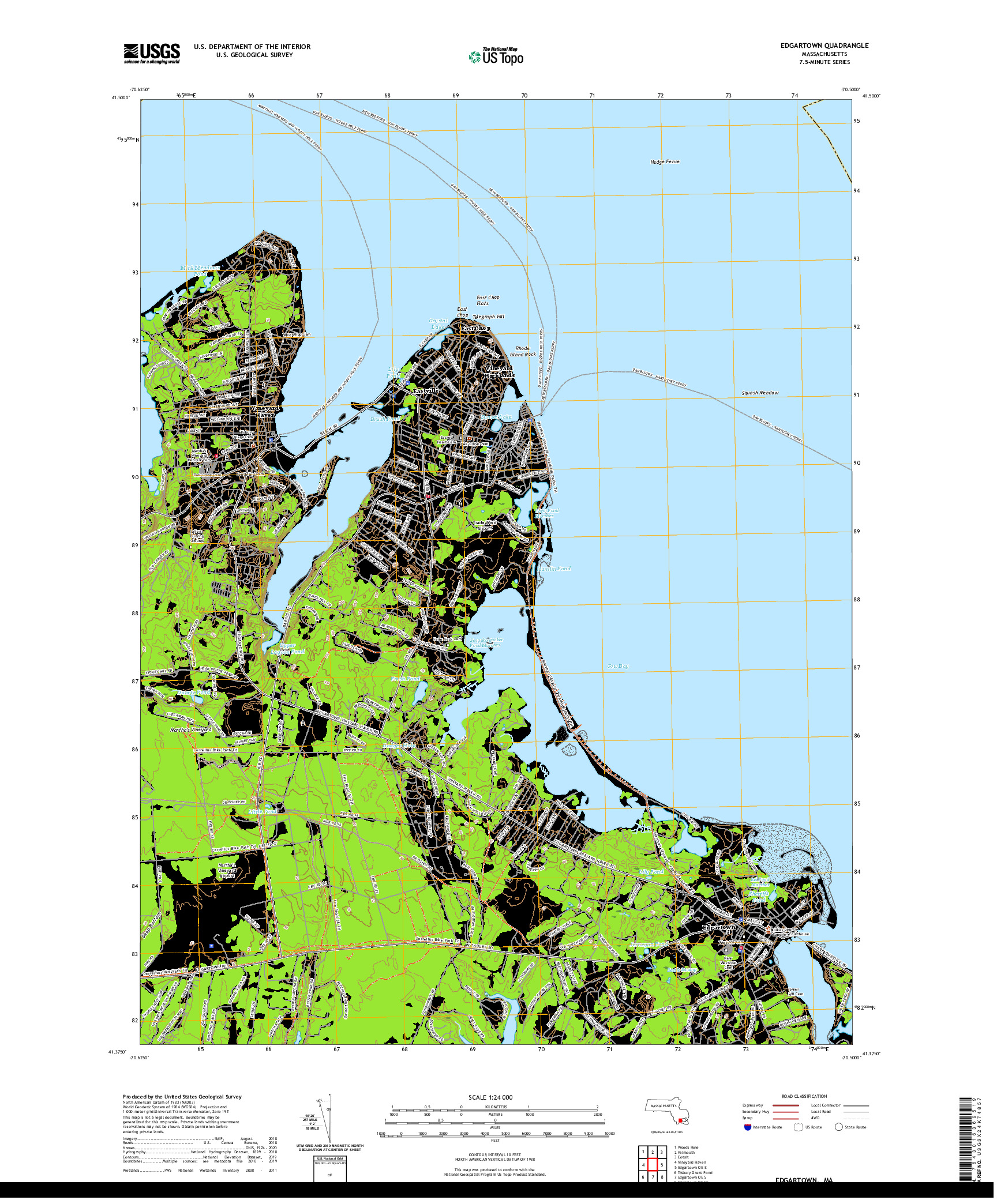 USGS US TOPO 7.5-MINUTE MAP FOR EDGARTOWN, MA 2021