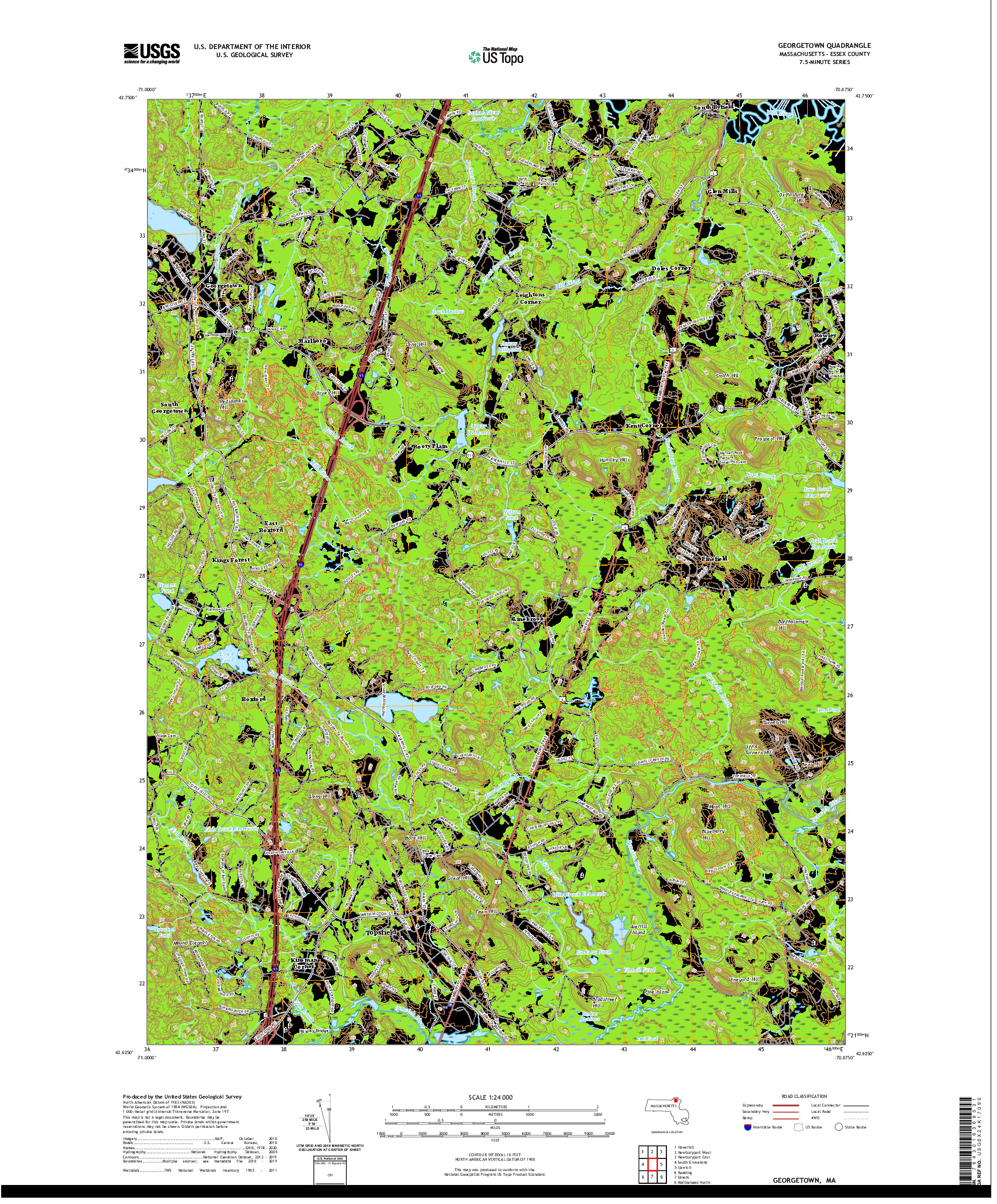 USGS US TOPO 7.5-MINUTE MAP FOR GEORGETOWN, MA 2021