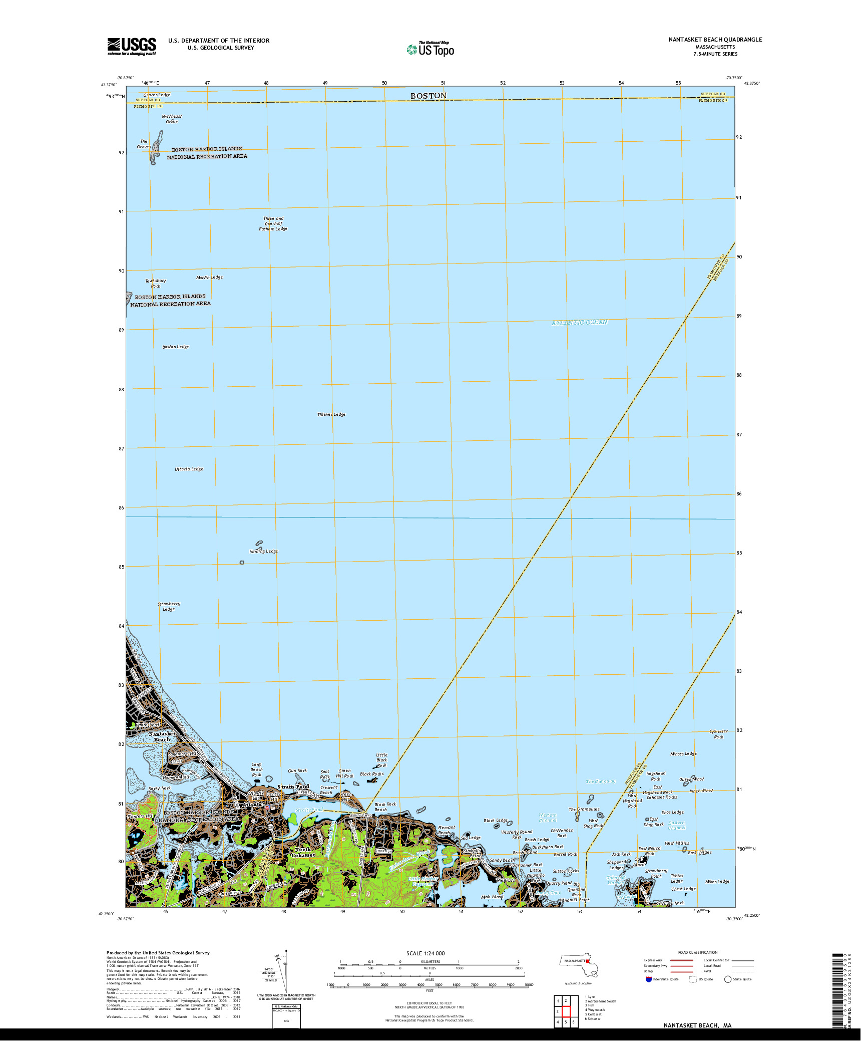 USGS US TOPO 7.5-MINUTE MAP FOR NANTASKET BEACH, MA 2021