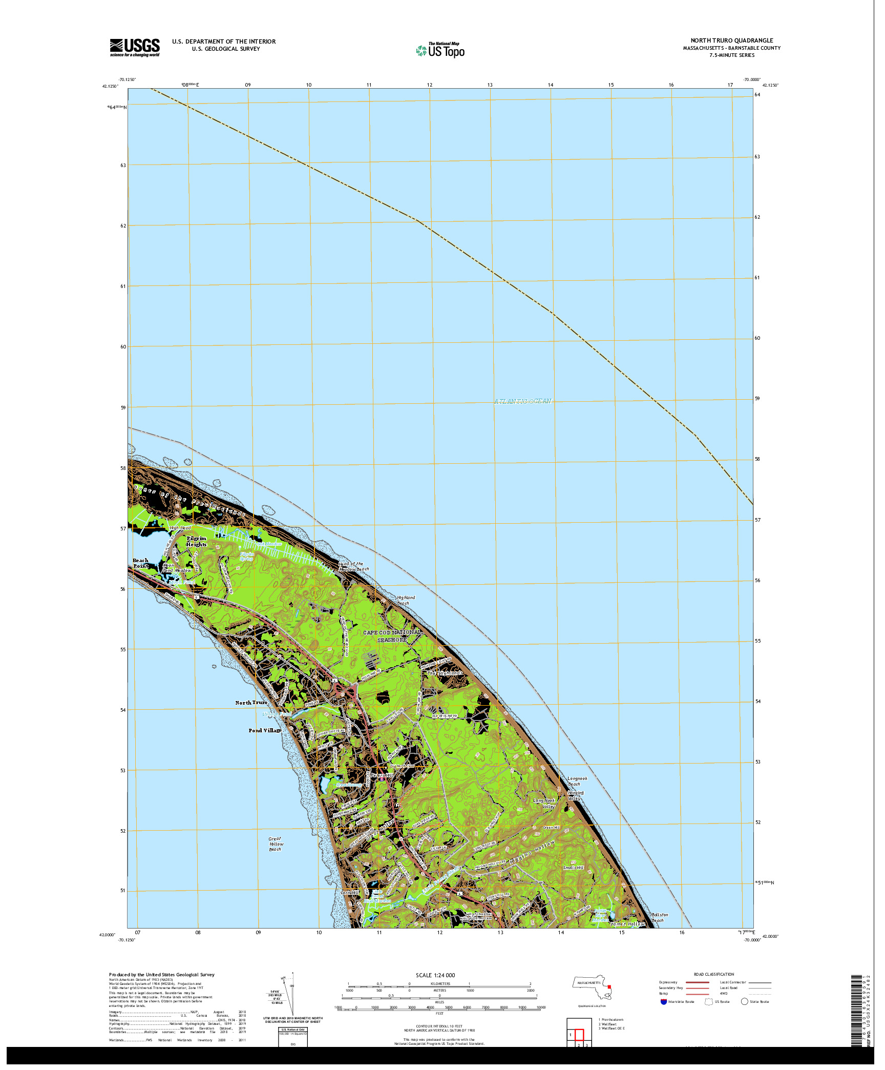 USGS US TOPO 7.5-MINUTE MAP FOR NORTH TRURO, MA 2021