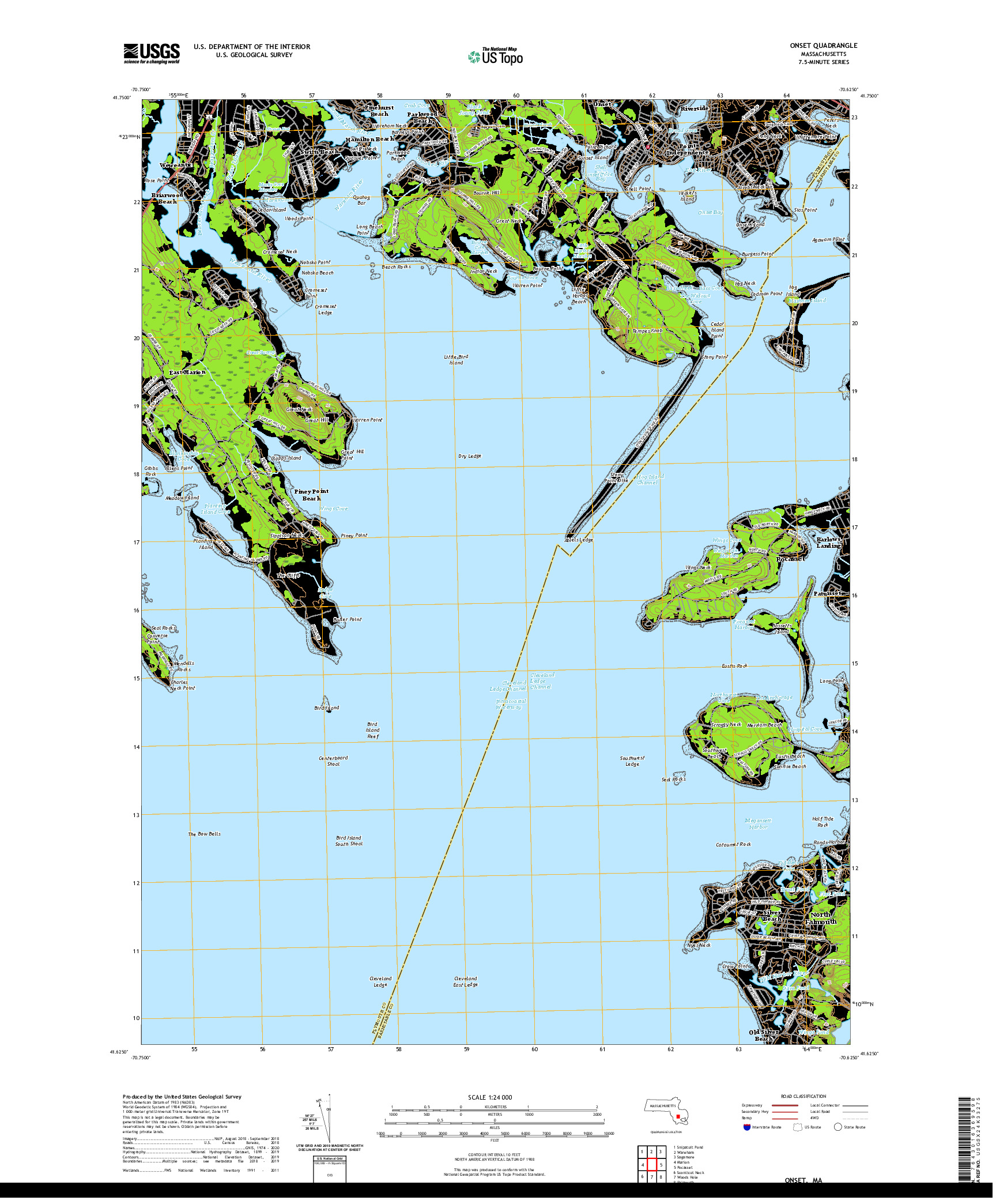 USGS US TOPO 7.5-MINUTE MAP FOR ONSET, MA 2021