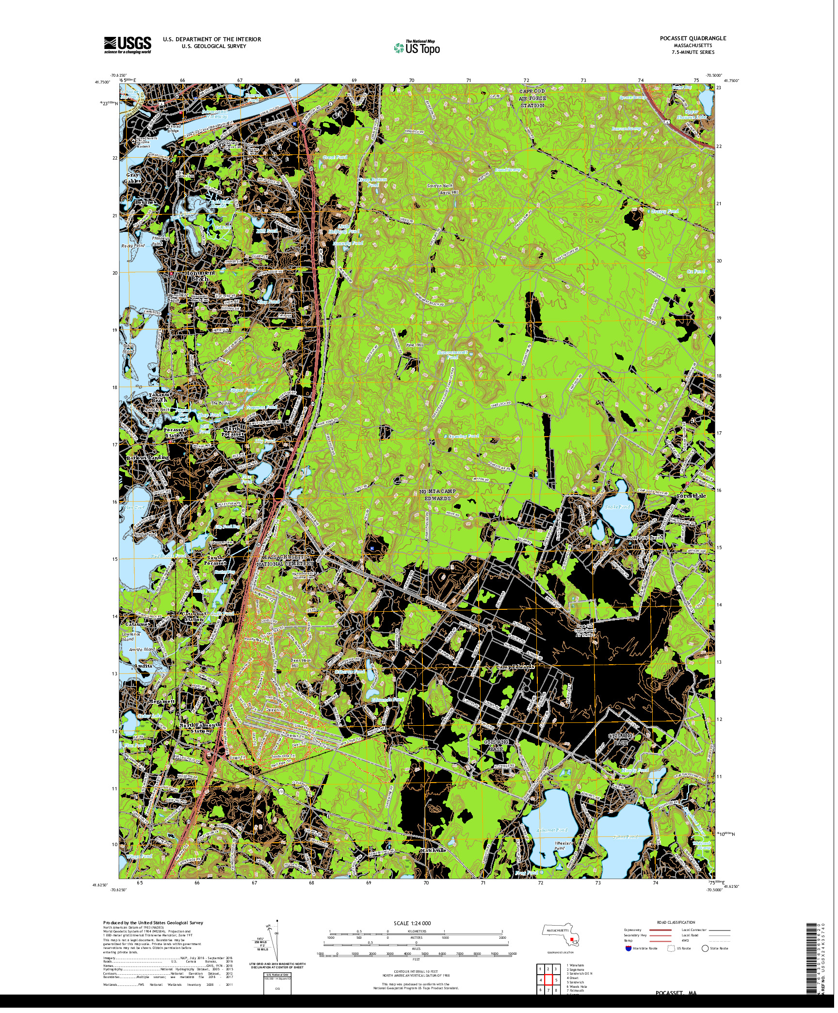 USGS US TOPO 7.5-MINUTE MAP FOR POCASSET, MA 2021
