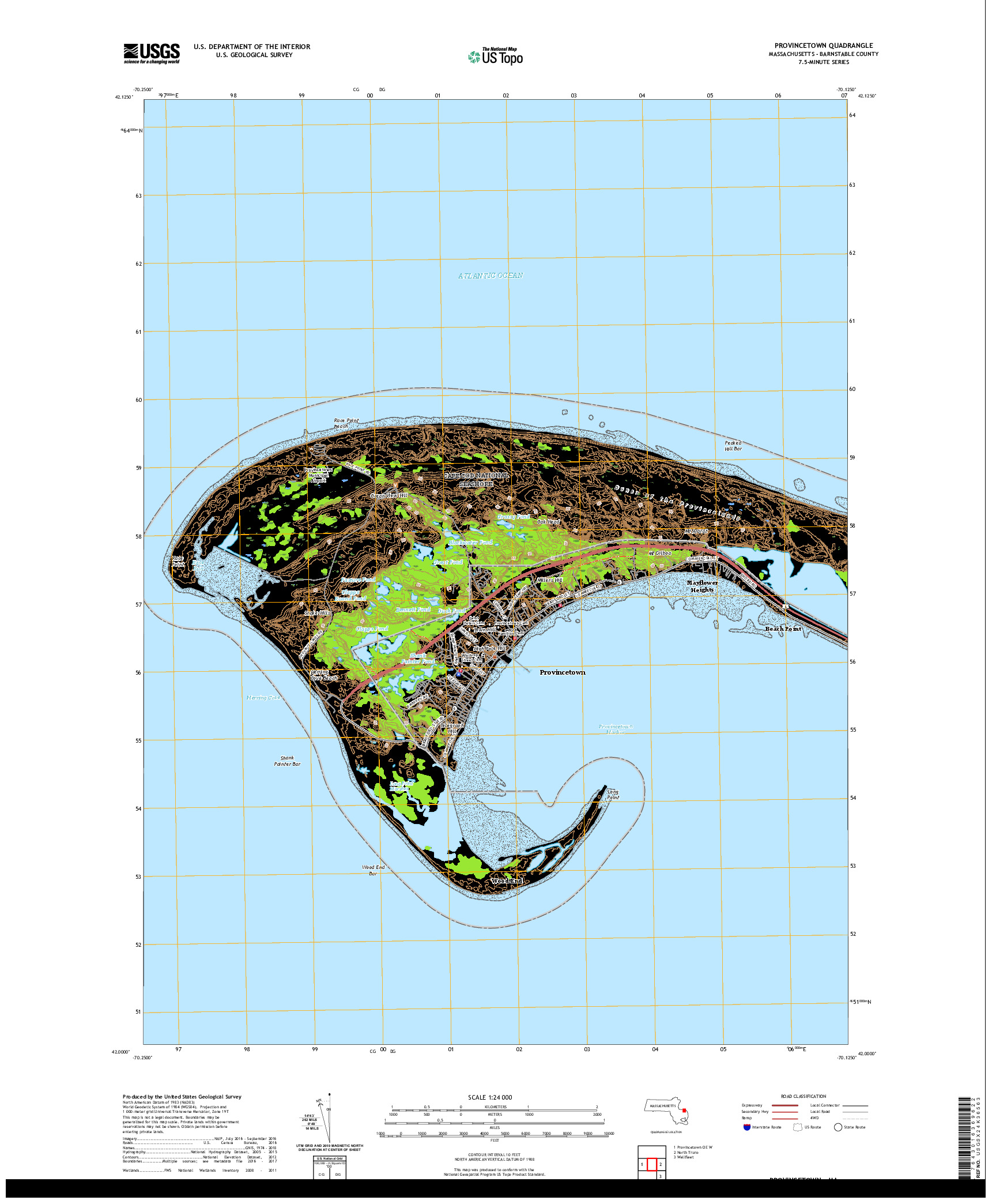 USGS US TOPO 7.5-MINUTE MAP FOR PROVINCETOWN, MA 2021