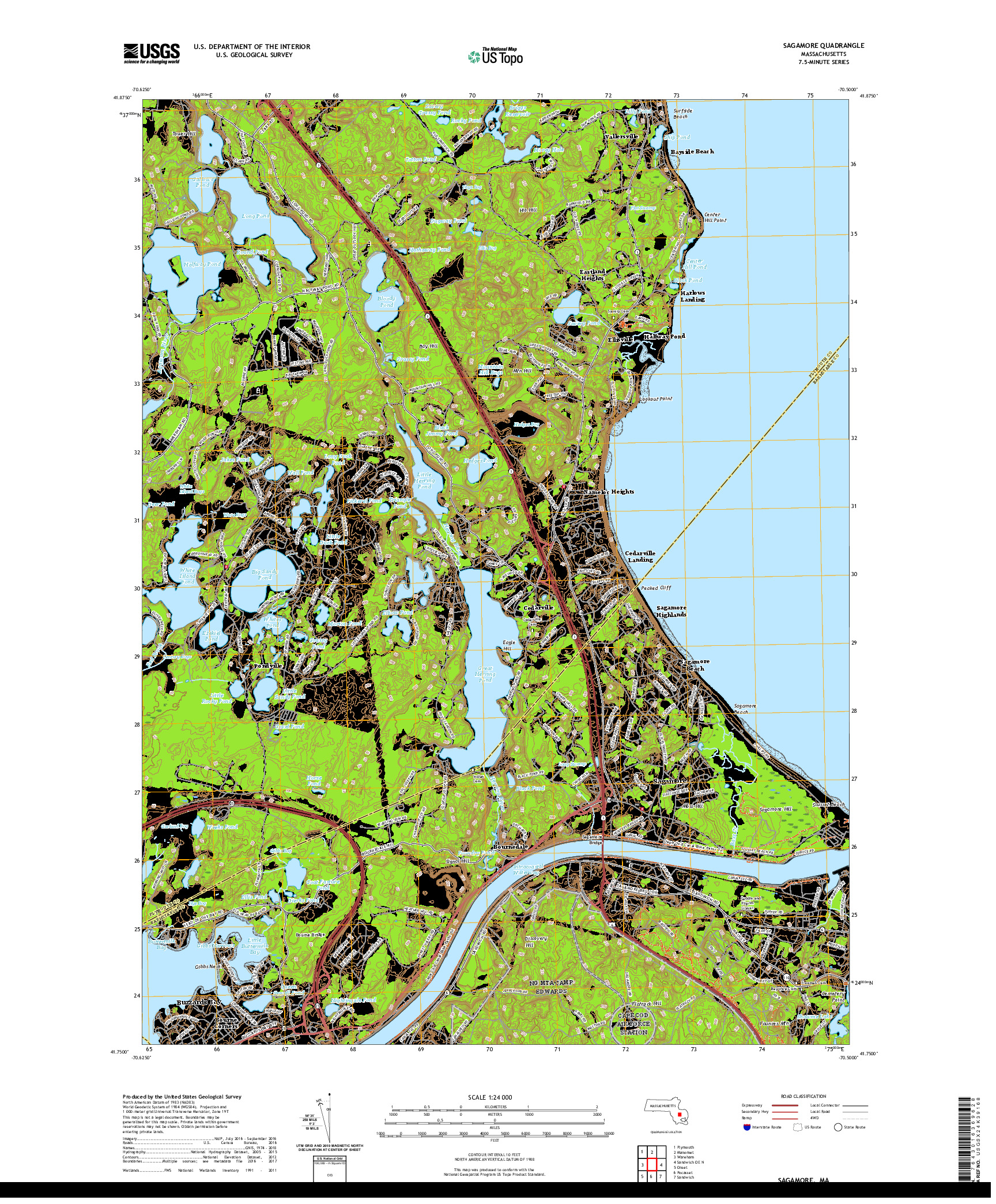 USGS US TOPO 7.5-MINUTE MAP FOR SAGAMORE, MA 2021