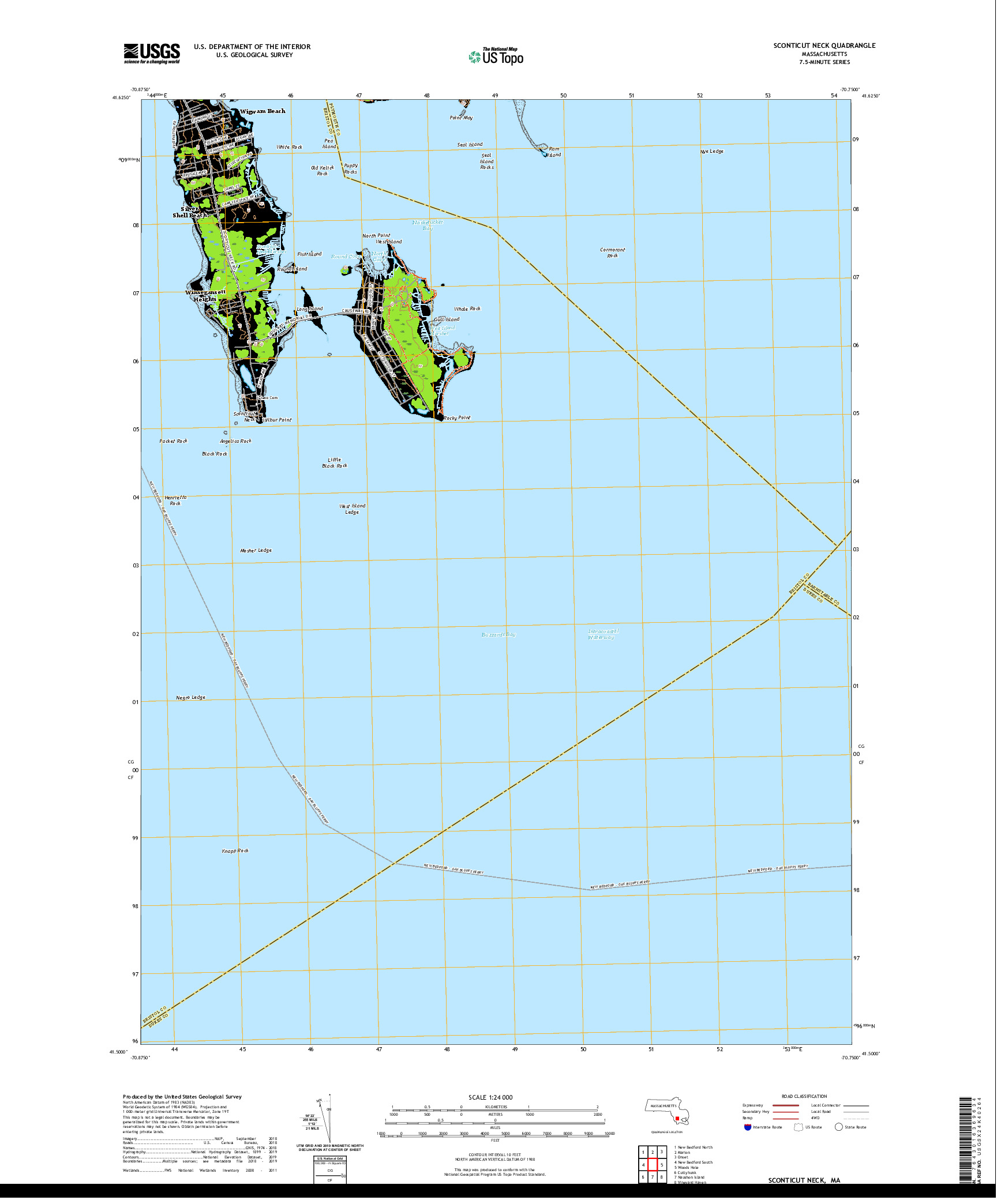 USGS US TOPO 7.5-MINUTE MAP FOR SCONTICUT NECK, MA 2021