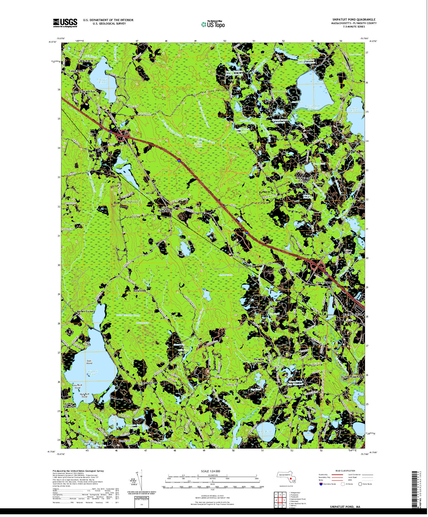 USGS US TOPO 7.5-MINUTE MAP FOR SNIPATUIT POND, MA 2021