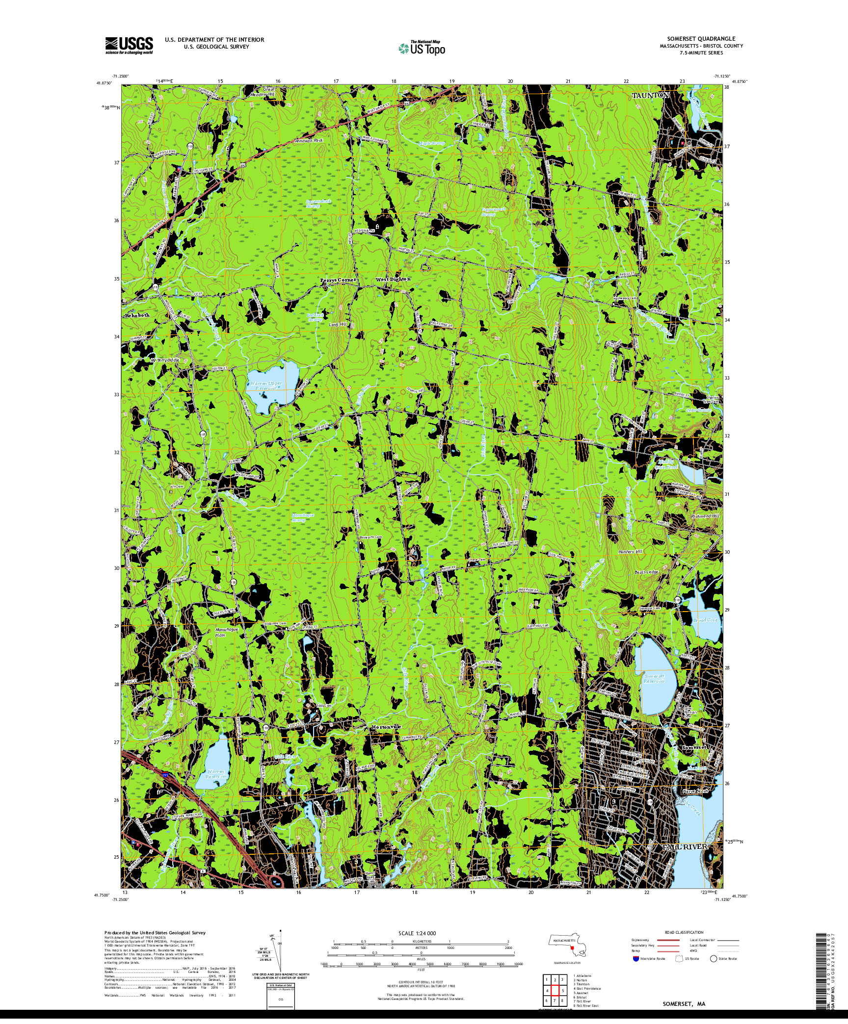 USGS US TOPO 7.5-MINUTE MAP FOR SOMERSET, MA 2021