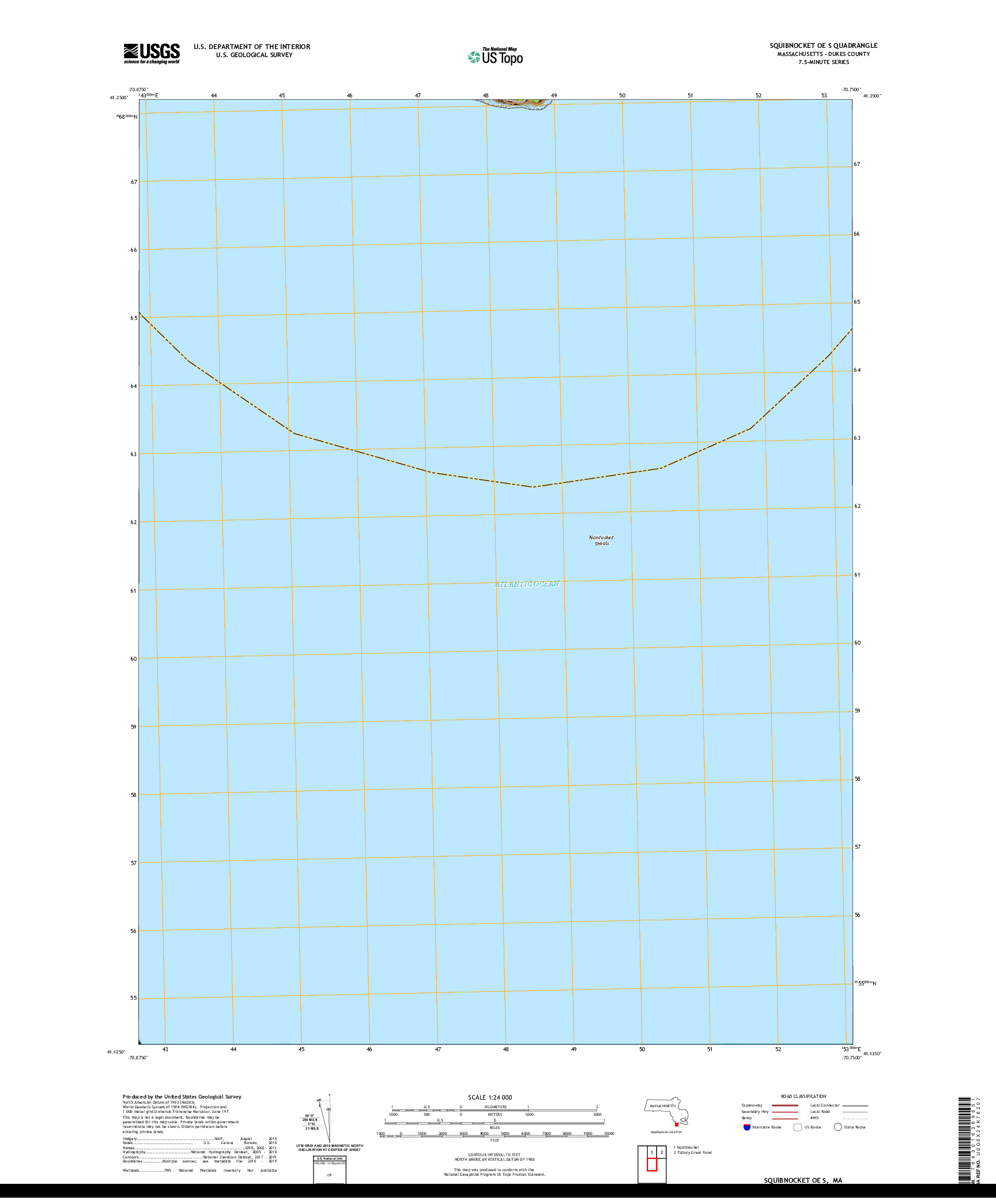 USGS US TOPO 7.5-MINUTE MAP FOR SQUIBNOCKET OE S, MA 2021