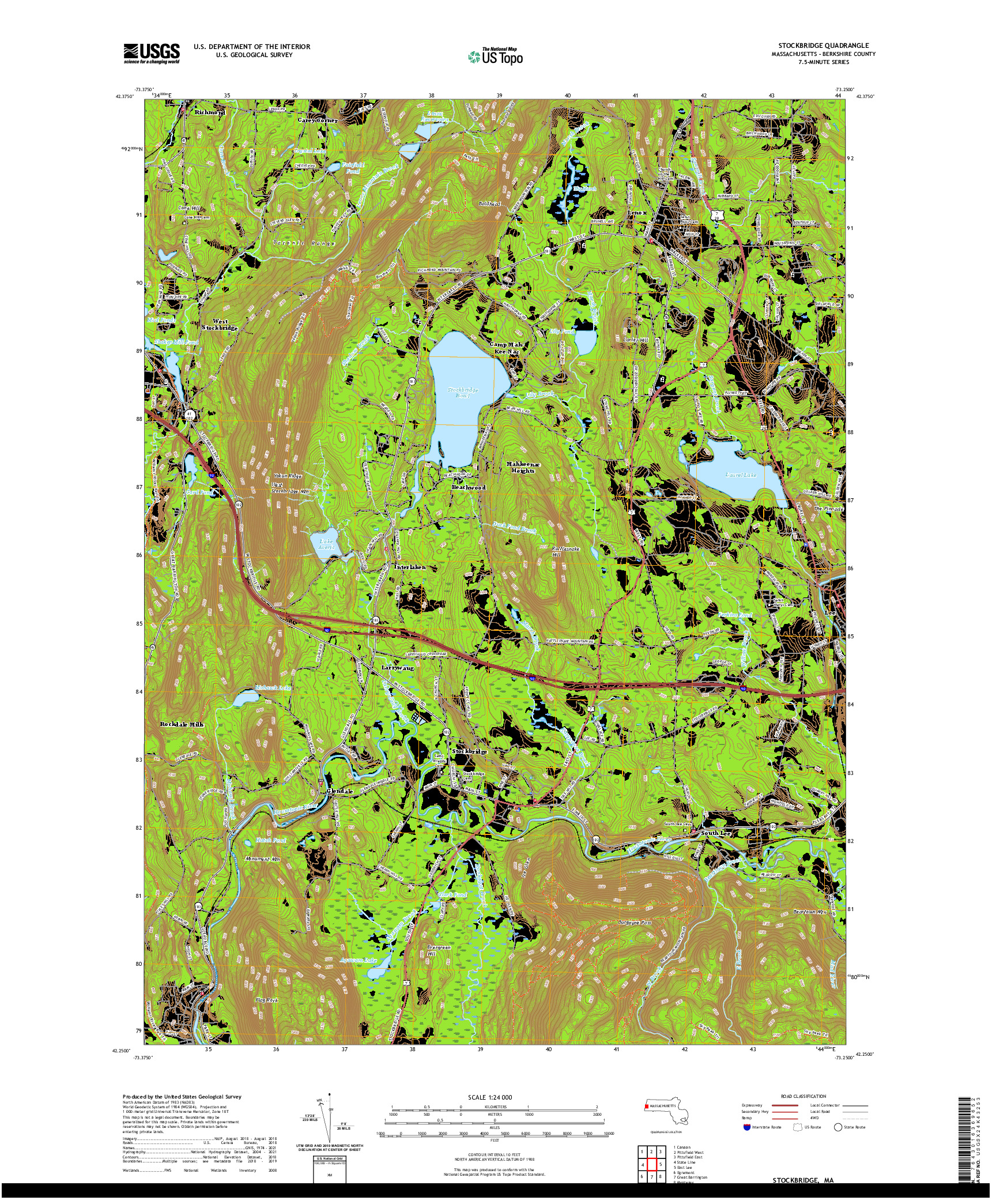 USGS US TOPO 7.5-MINUTE MAP FOR STOCKBRIDGE, MA 2021