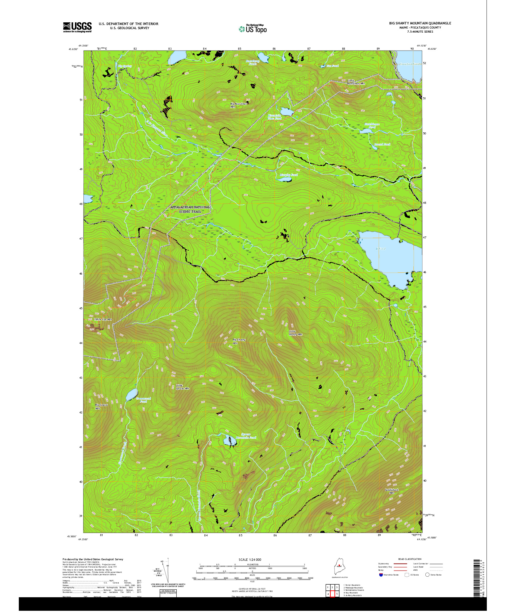 USGS US TOPO 7.5-MINUTE MAP FOR BIG SHANTY MOUNTAIN, ME 2021