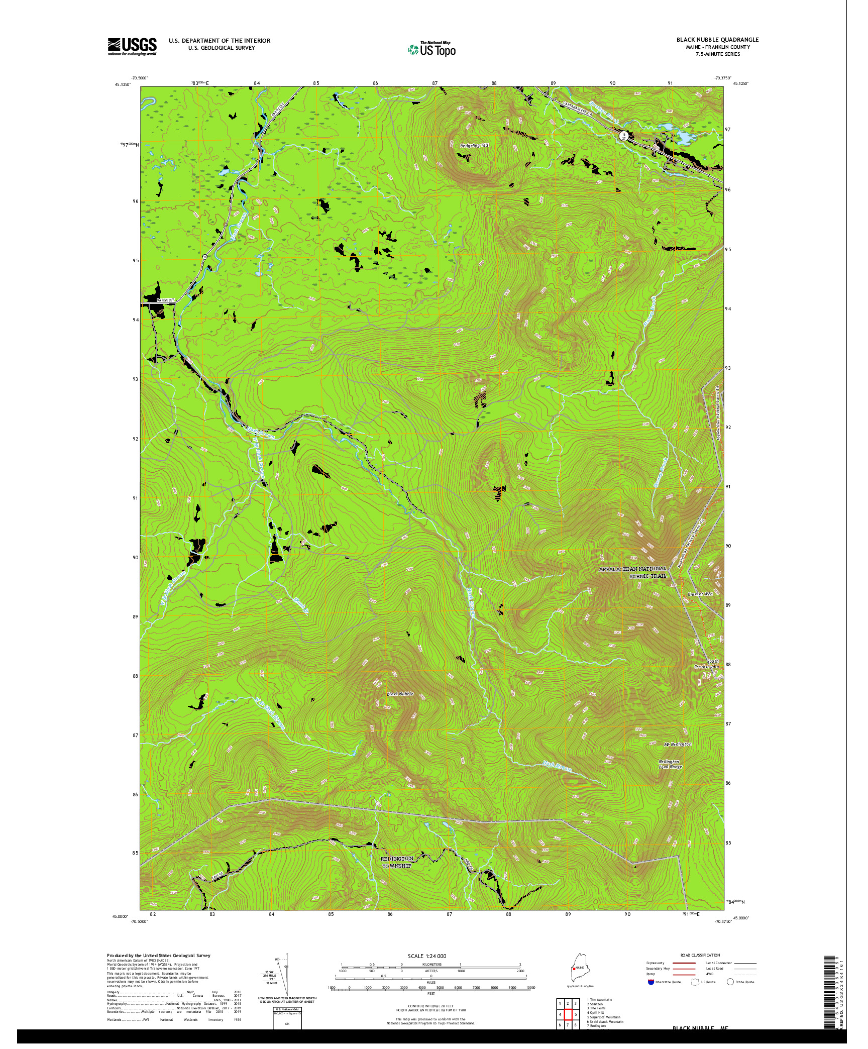 USGS US TOPO 7.5-MINUTE MAP FOR BLACK NUBBLE, ME 2021