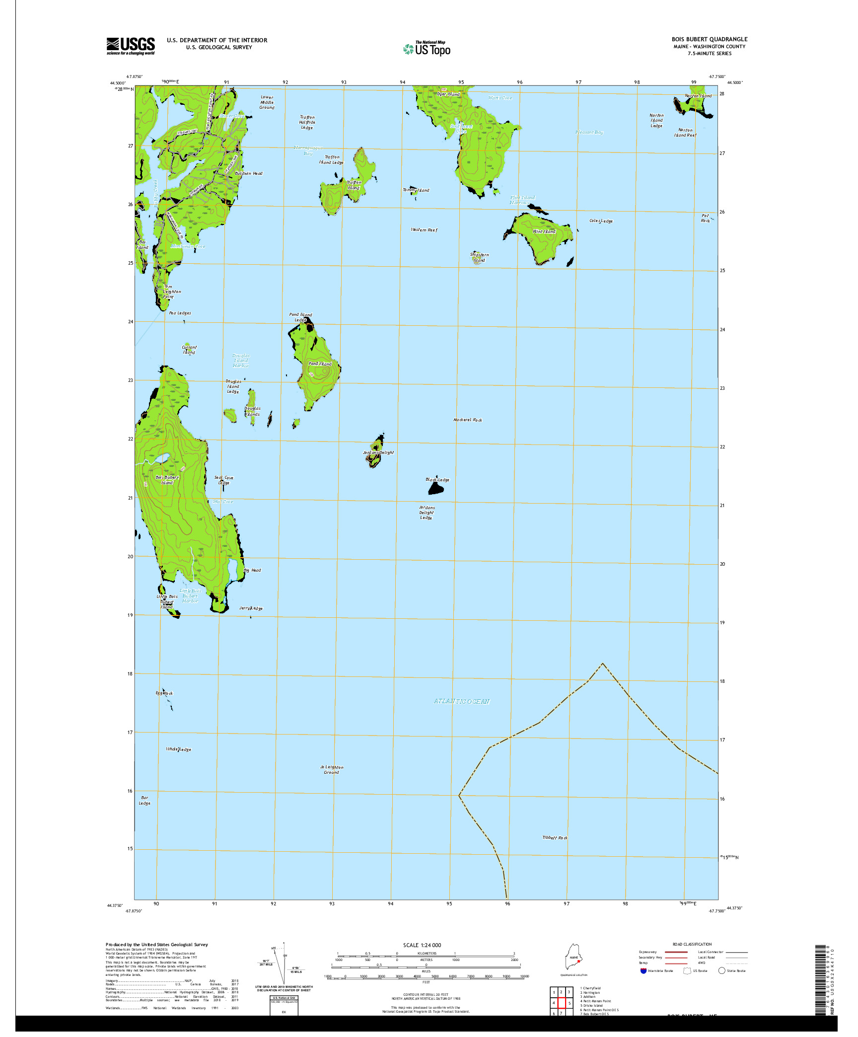 USGS US TOPO 7.5-MINUTE MAP FOR BOIS BUBERT, ME 2021