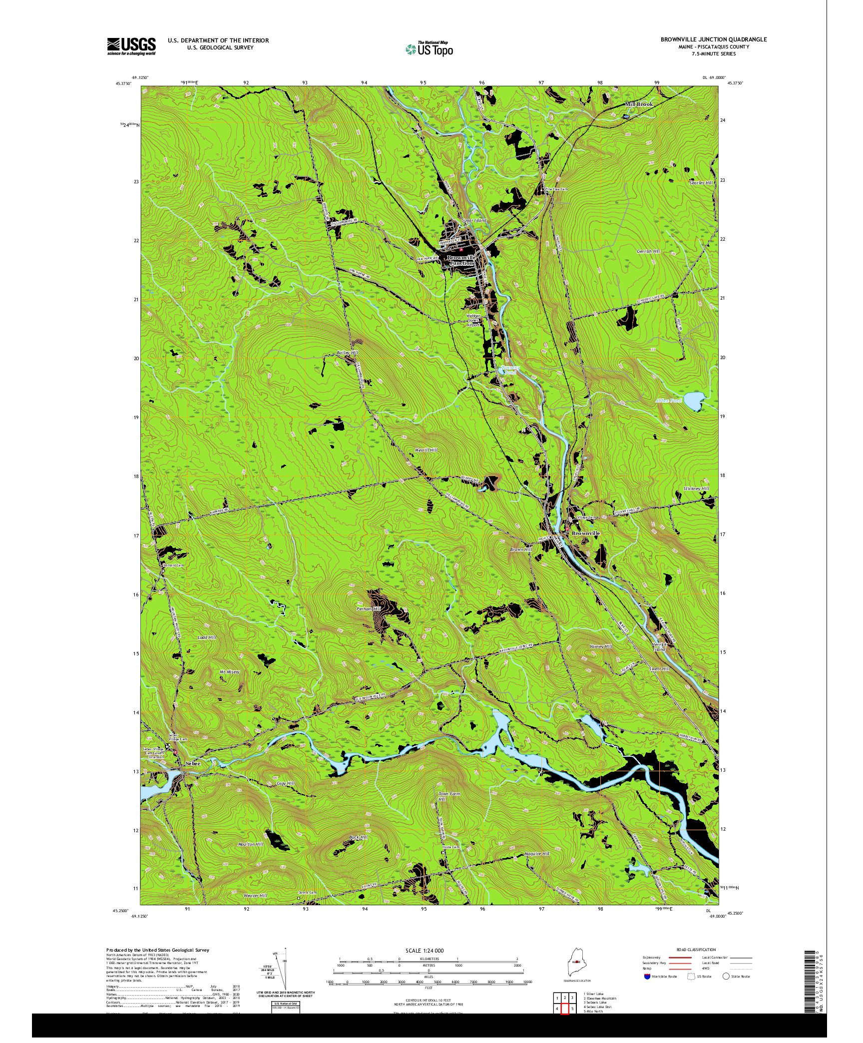 USGS US TOPO 7.5-MINUTE MAP FOR BROWNVILLE JUNCTION, ME 2021