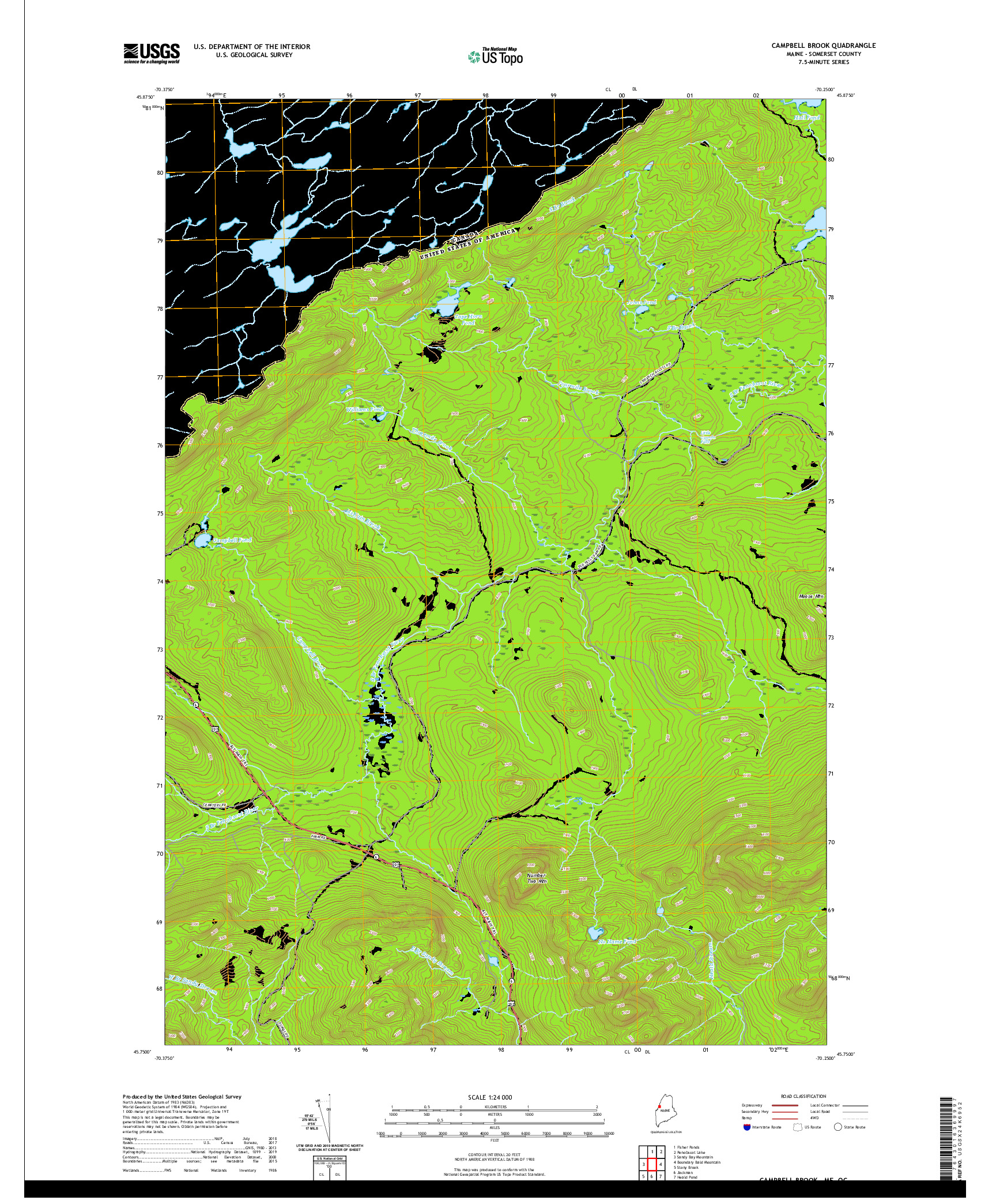 USGS US TOPO 7.5-MINUTE MAP FOR CAMPBELL BROOK, ME,QC 2021