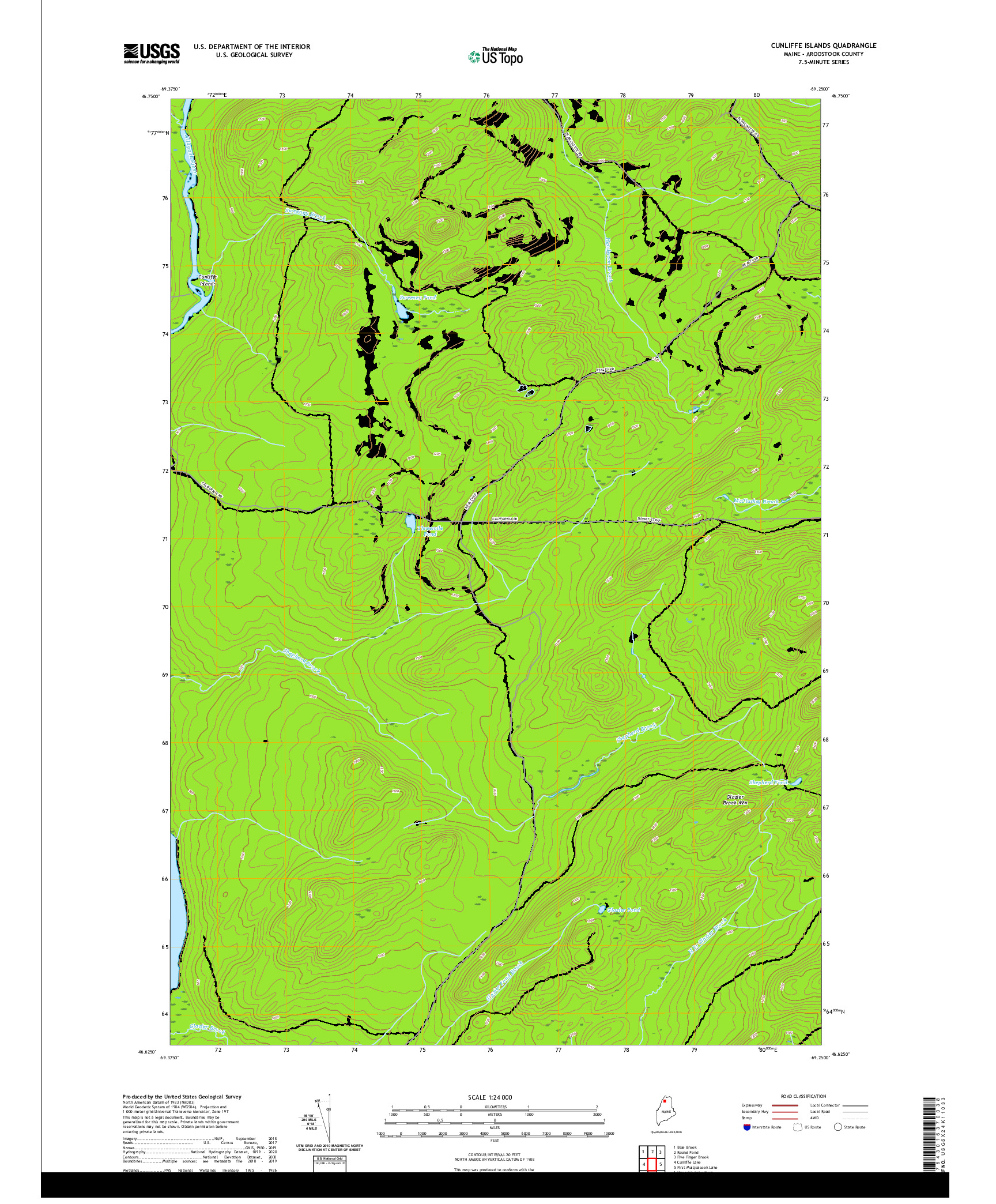 USGS US TOPO 7.5-MINUTE MAP FOR CUNLIFFE ISLANDS, ME 2021