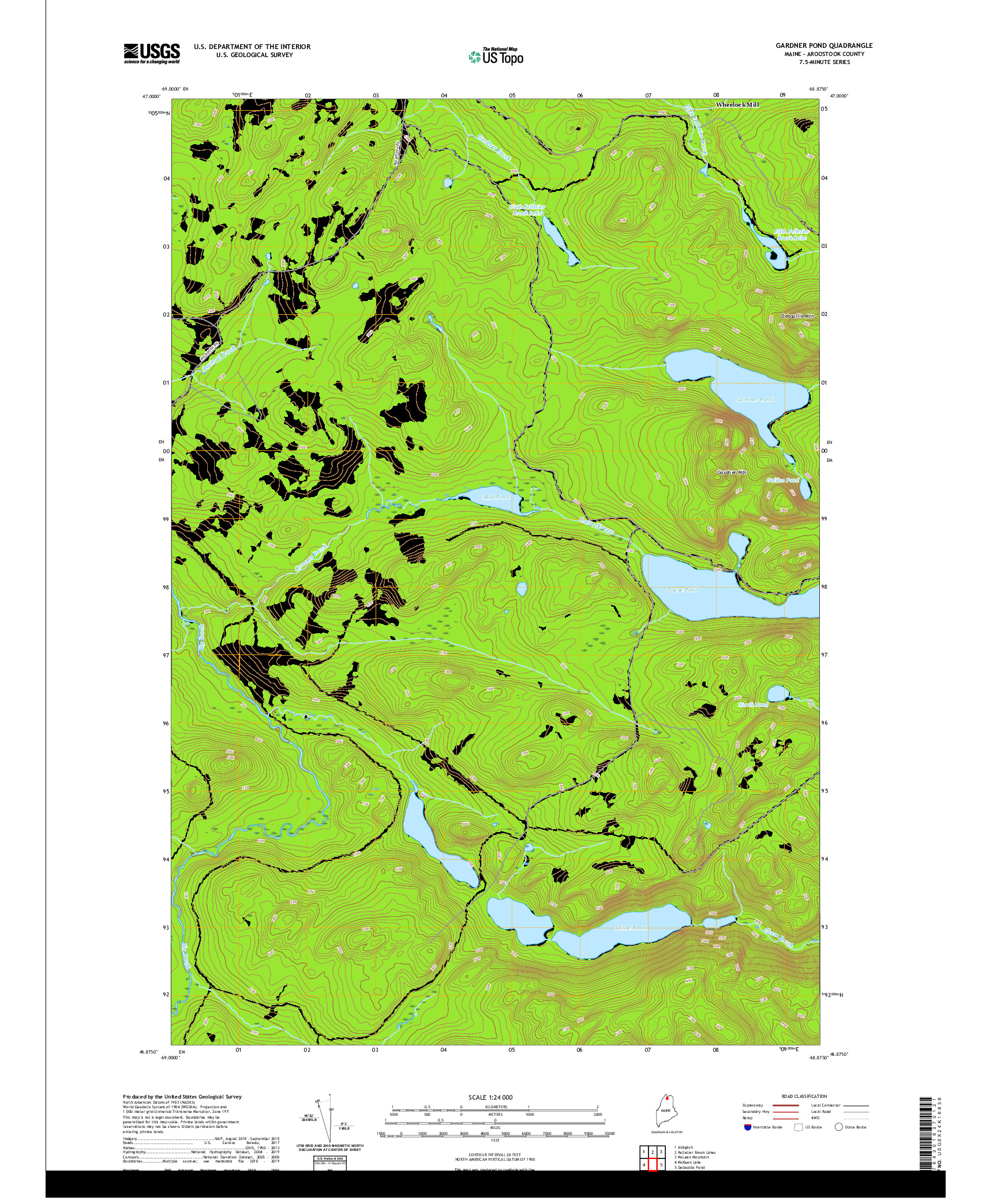 USGS US TOPO 7.5-MINUTE MAP FOR GARDNER POND, ME 2021