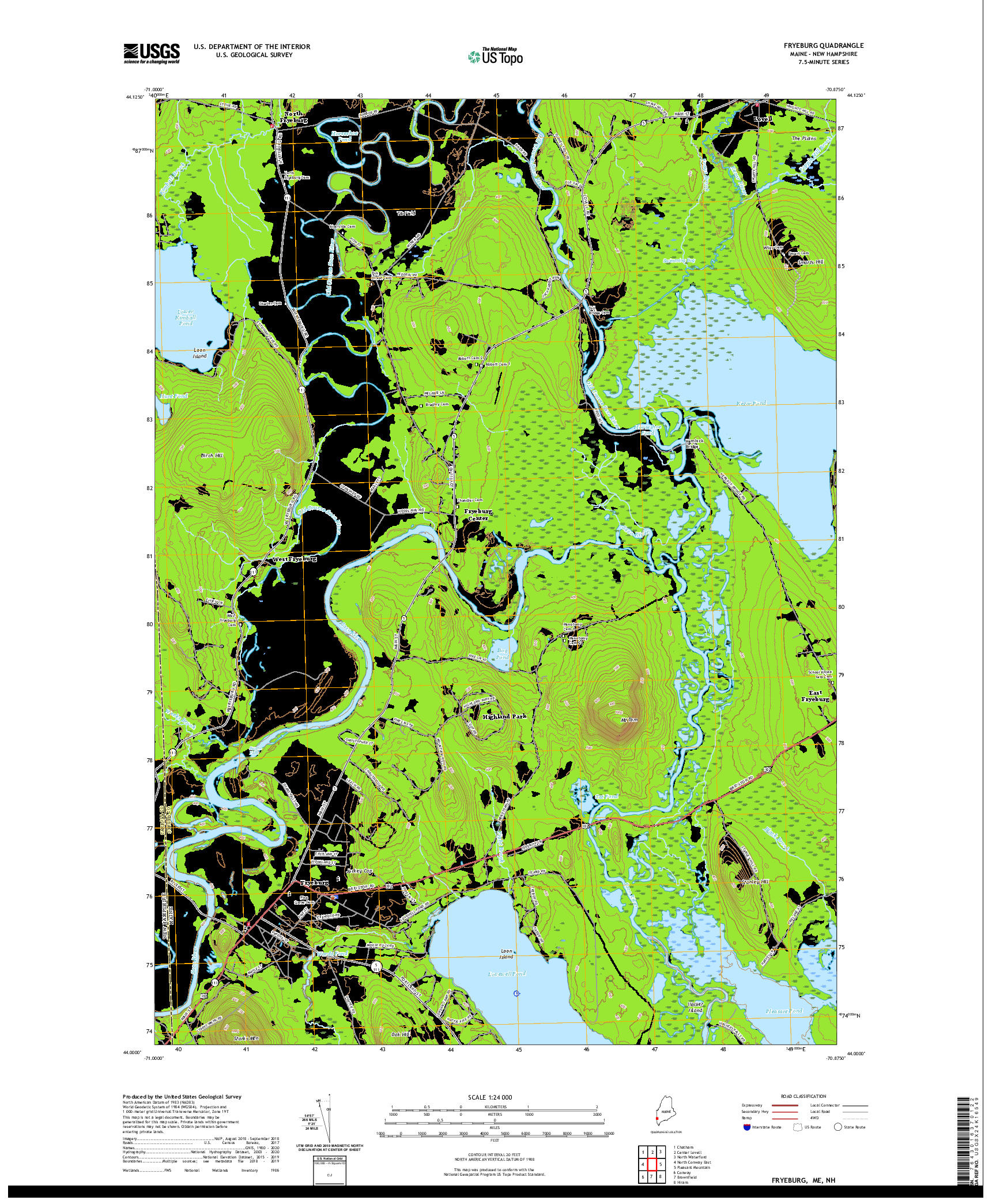 USGS US TOPO 7.5-MINUTE MAP FOR FRYEBURG, ME,NH 2021