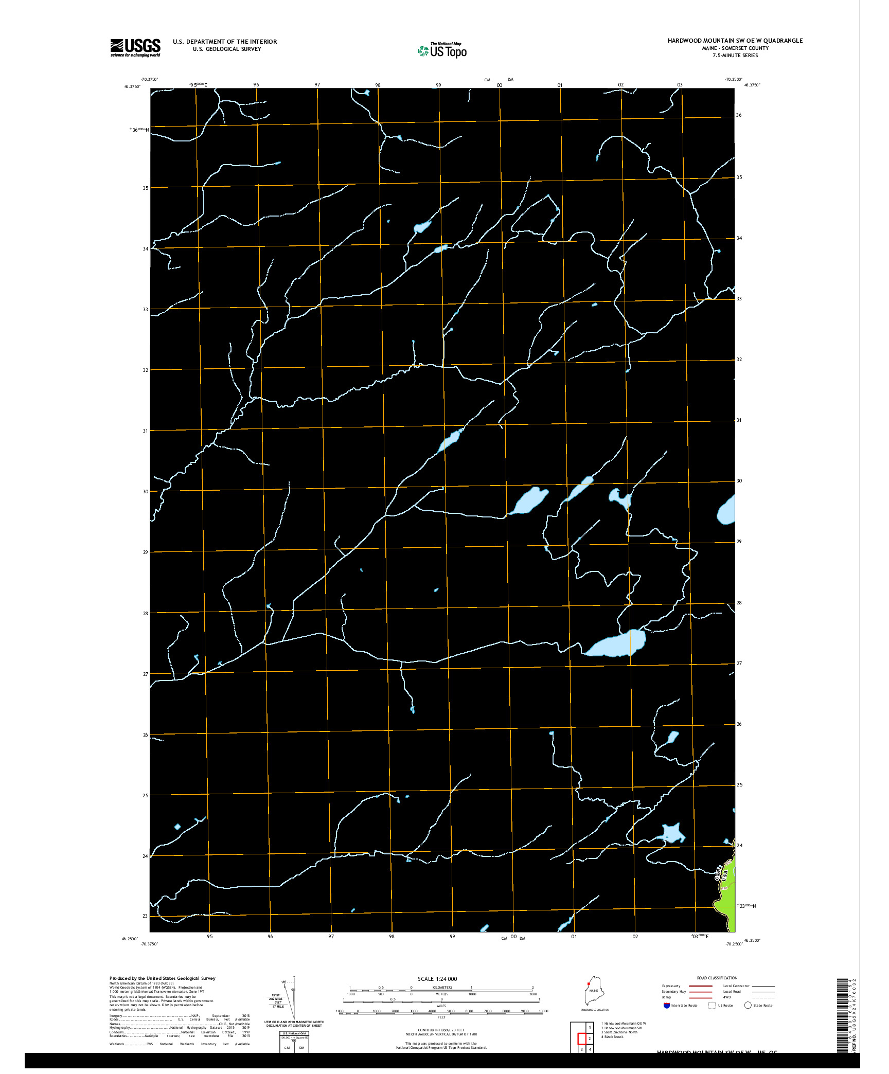 USGS US TOPO 7.5-MINUTE MAP FOR HARDWOOD MOUNTAIN SW OE W, ME,QC 2021