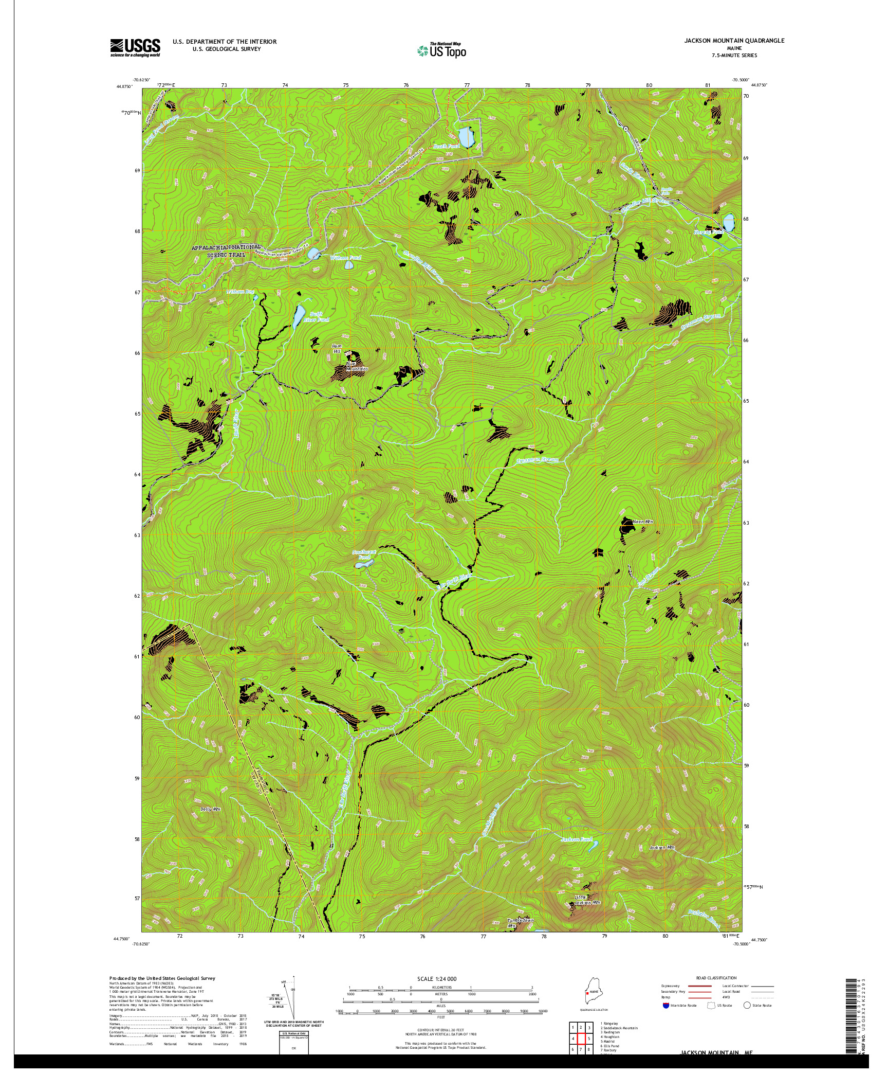 USGS US TOPO 7.5-MINUTE MAP FOR JACKSON MOUNTAIN, ME 2021