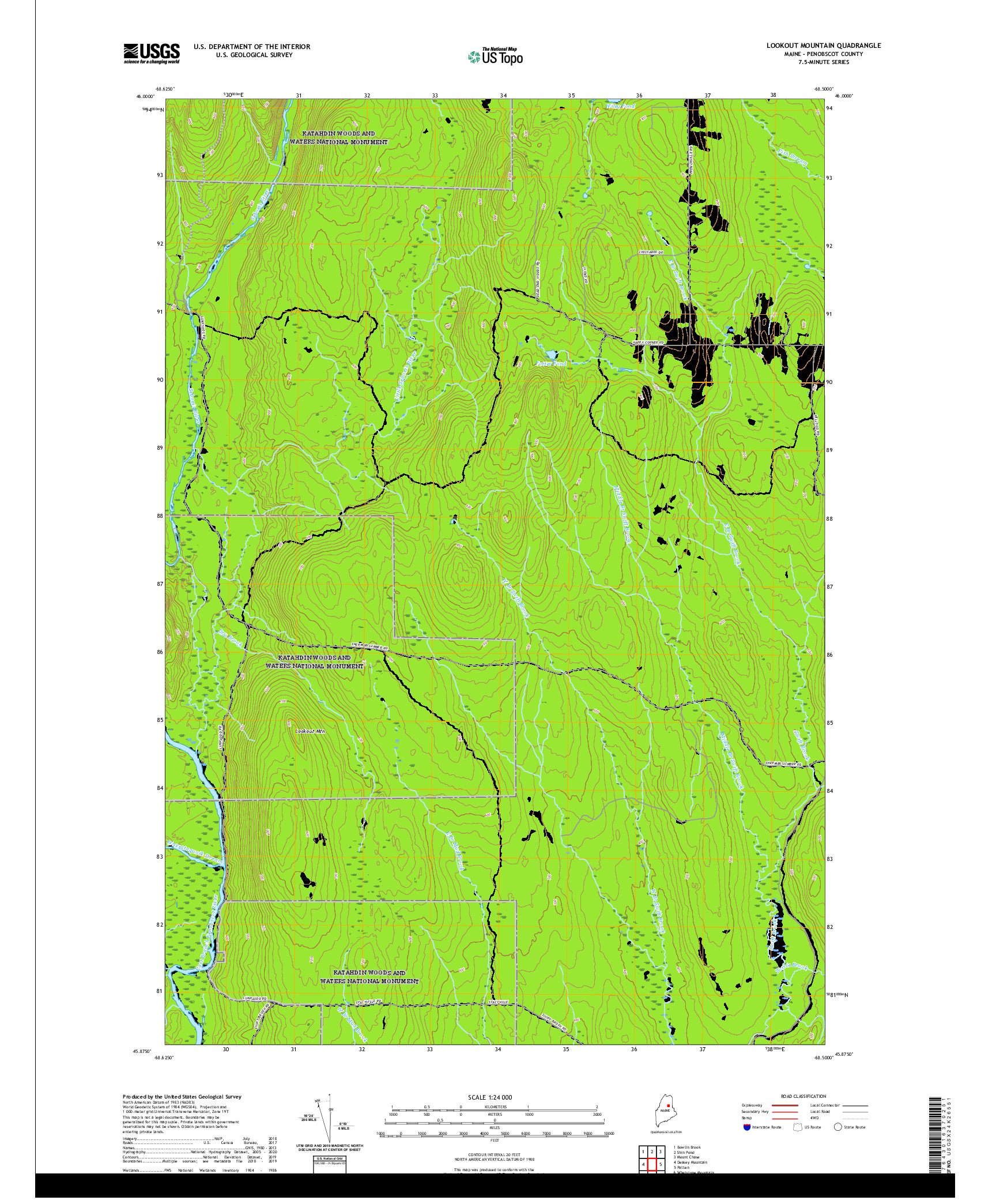 USGS US TOPO 7.5-MINUTE MAP FOR LOOKOUT MOUNTAIN, ME 2021