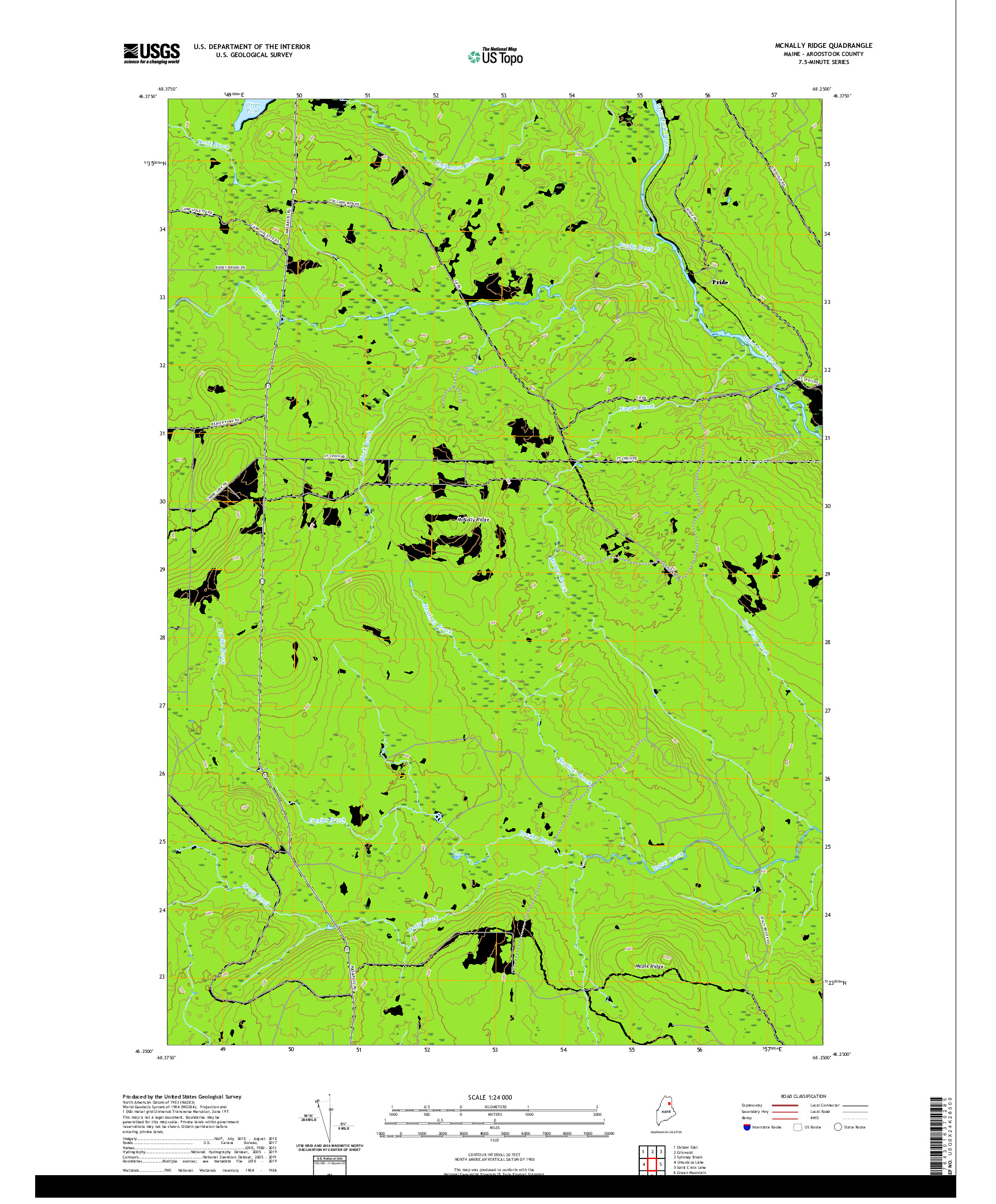USGS US TOPO 7.5-MINUTE MAP FOR MCNALLY RIDGE, ME 2021