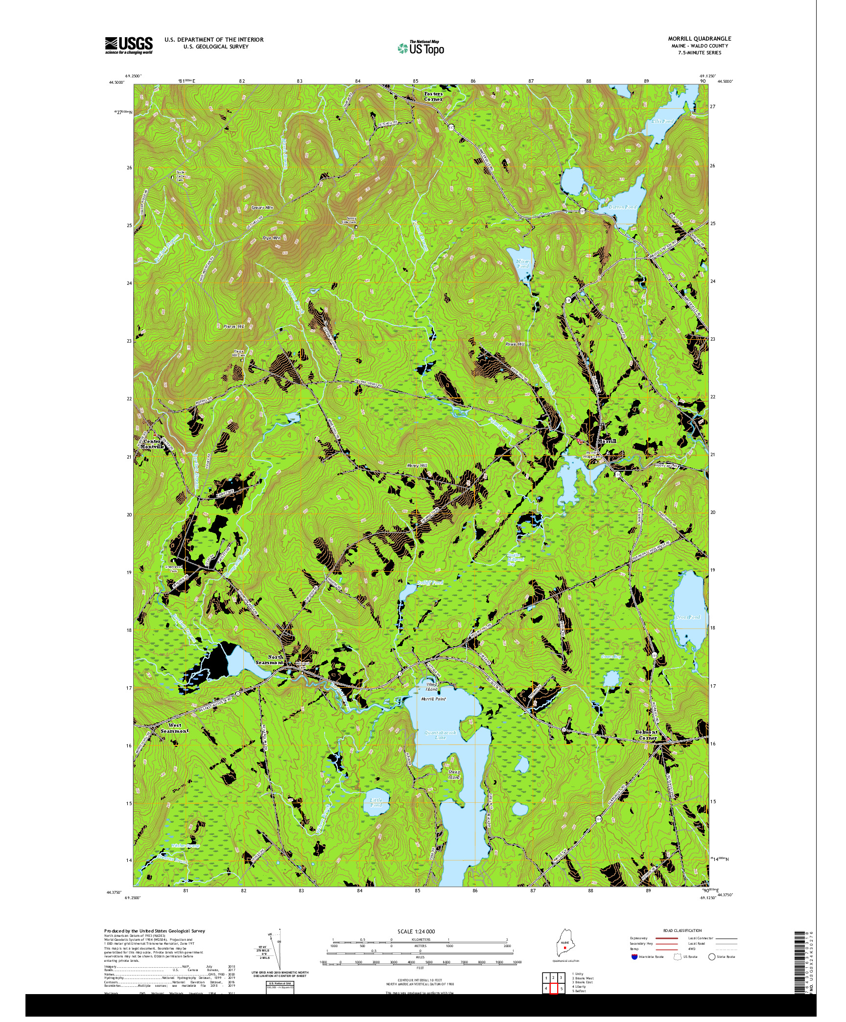 USGS US TOPO 7.5-MINUTE MAP FOR MORRILL, ME 2021