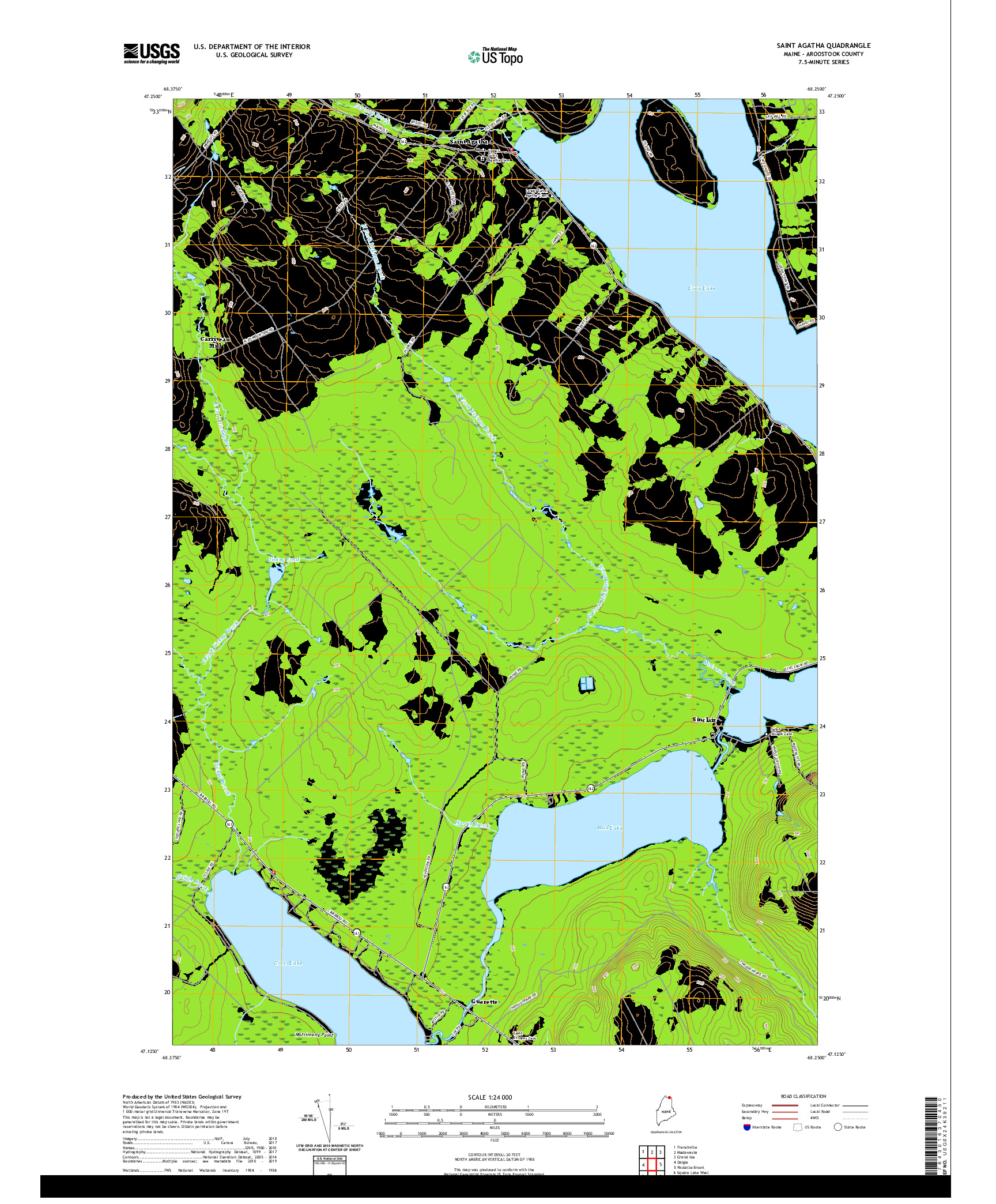 USGS US TOPO 7.5-MINUTE MAP FOR SAINT AGATHA, ME 2021