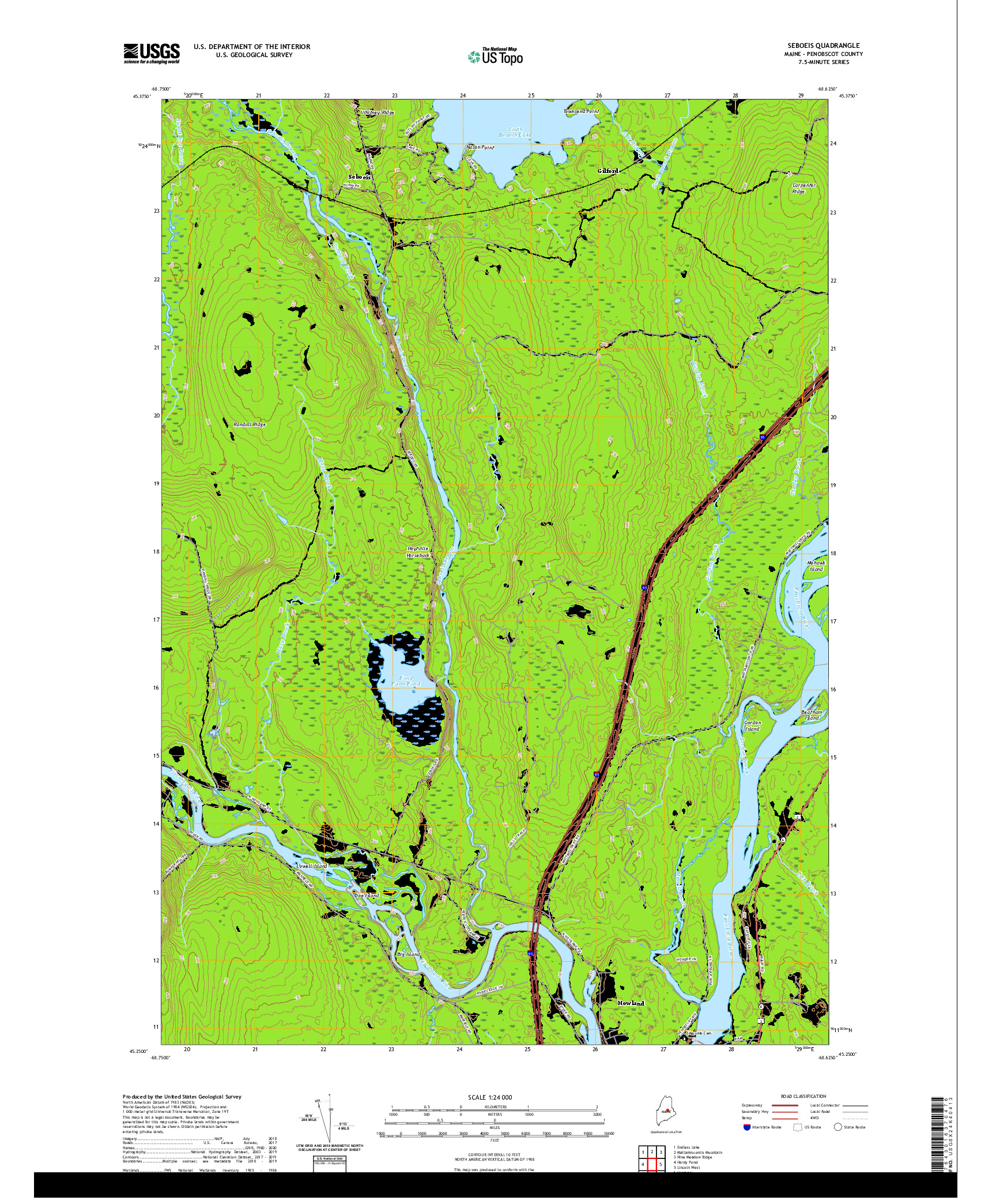 USGS US TOPO 7.5-MINUTE MAP FOR SEBOEIS, ME 2021