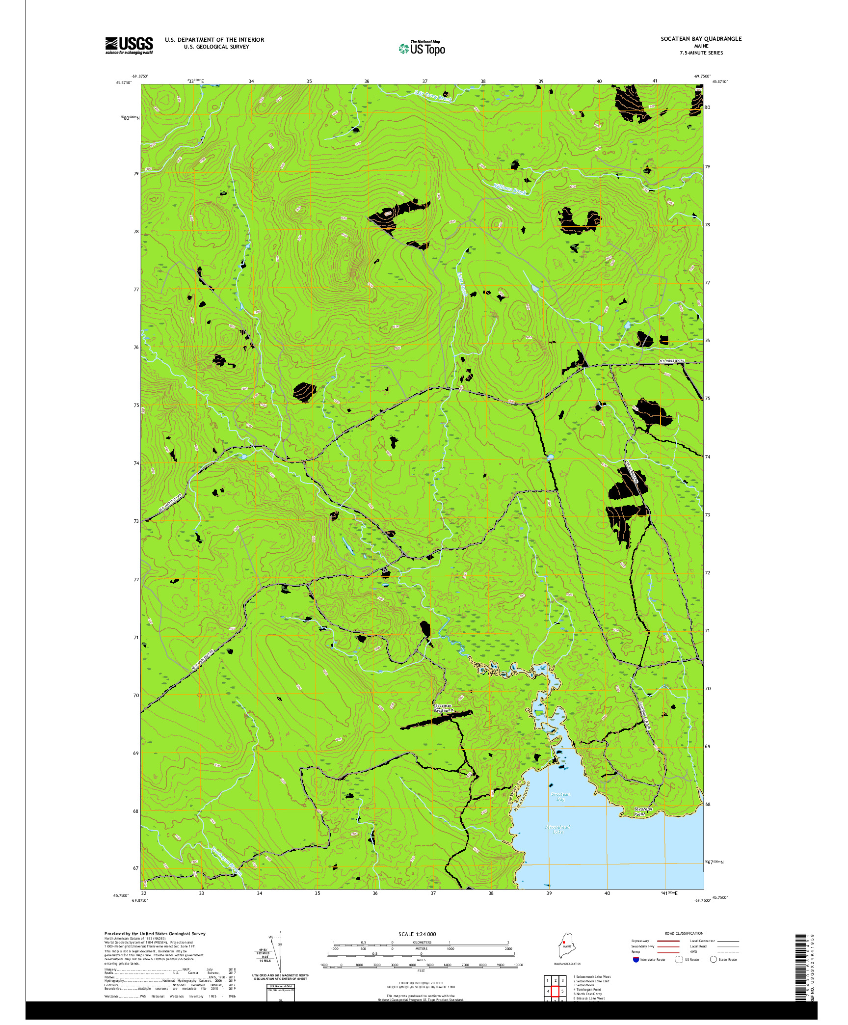 USGS US TOPO 7.5-MINUTE MAP FOR SOCATEAN BAY, ME 2021