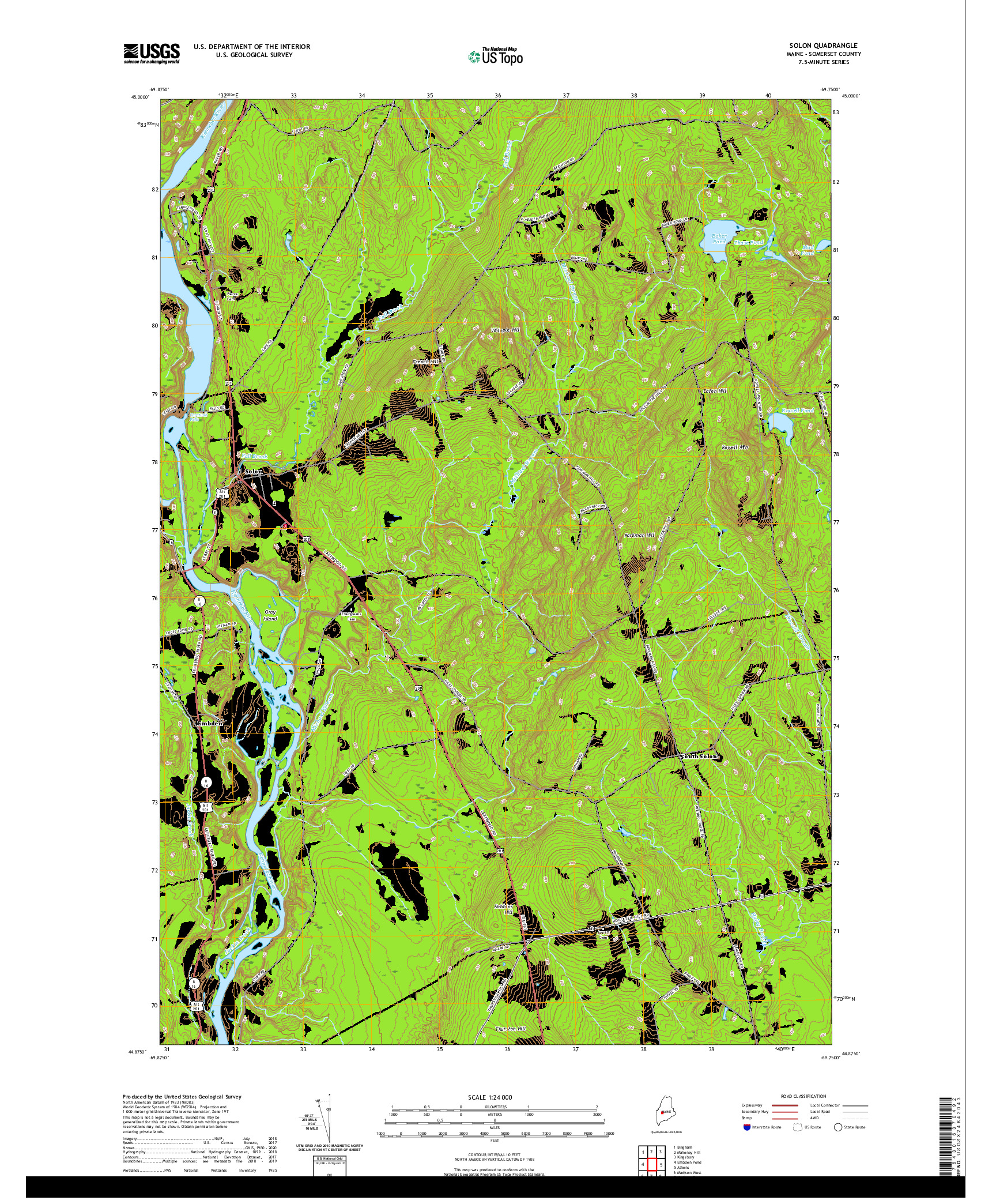 USGS US TOPO 7.5-MINUTE MAP FOR SOLON, ME 2021