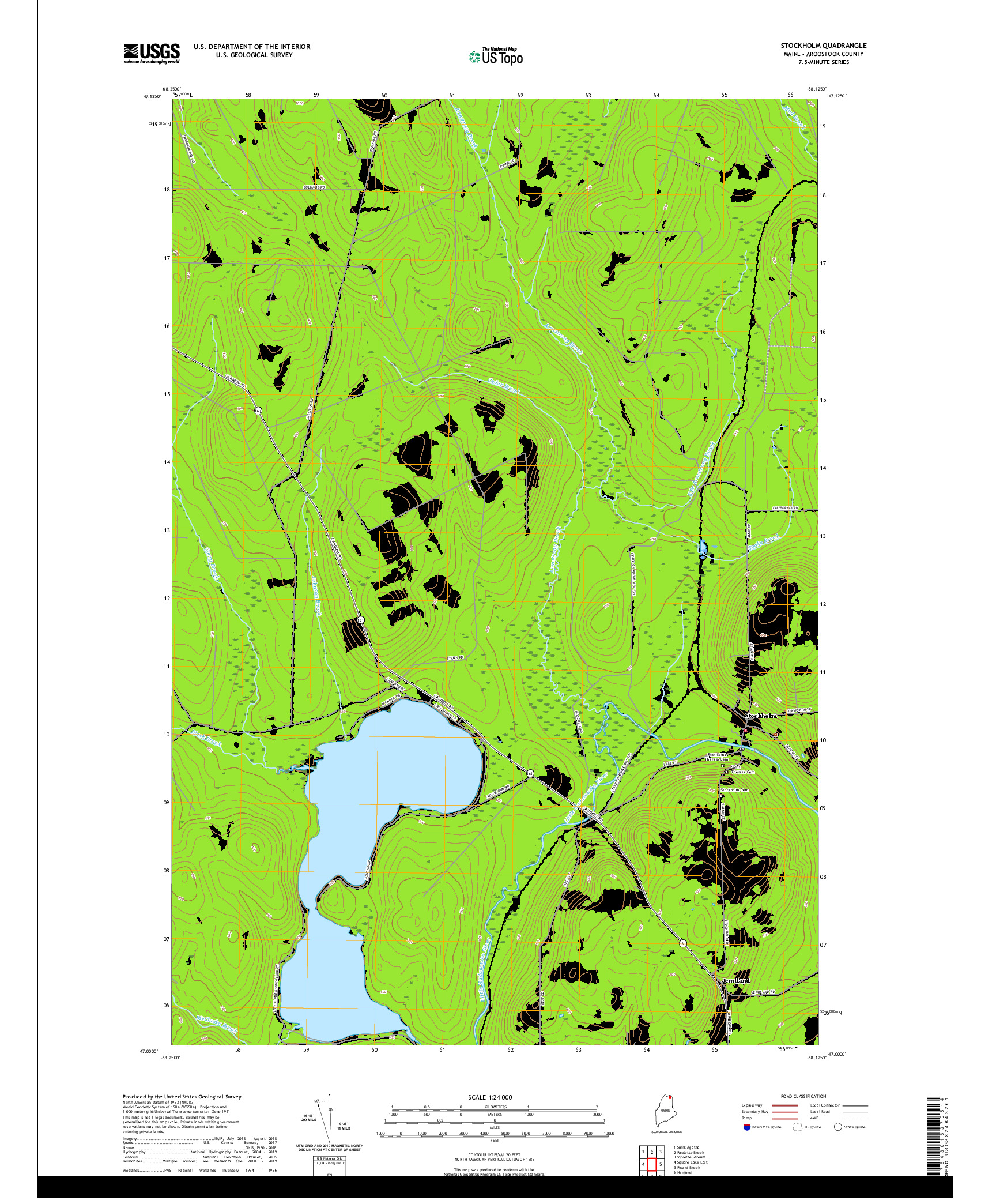 USGS US TOPO 7.5-MINUTE MAP FOR STOCKHOLM, ME 2021