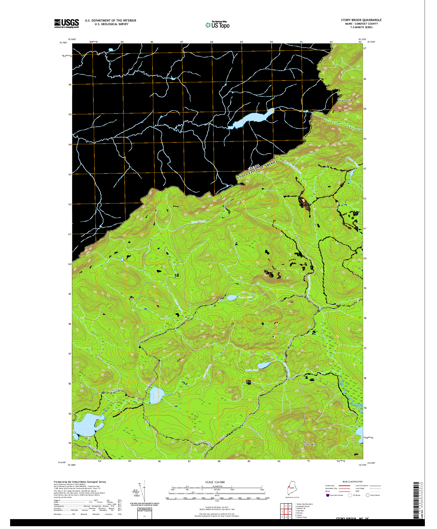 USGS US TOPO 7.5-MINUTE MAP FOR STONY BROOK, ME,QC 2021