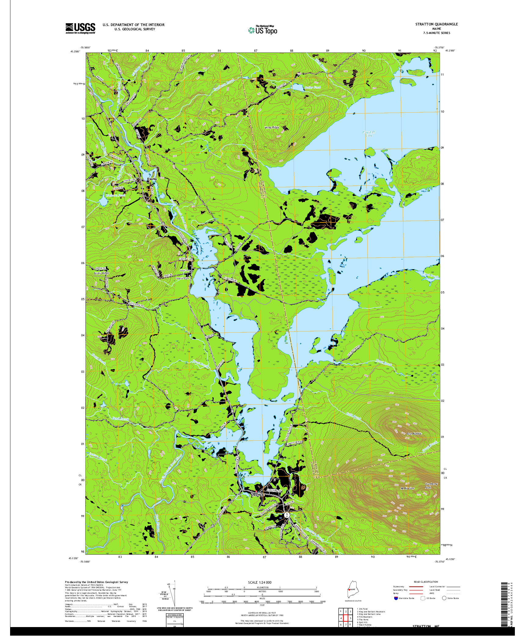 USGS US TOPO 7.5-MINUTE MAP FOR STRATTON, ME 2021