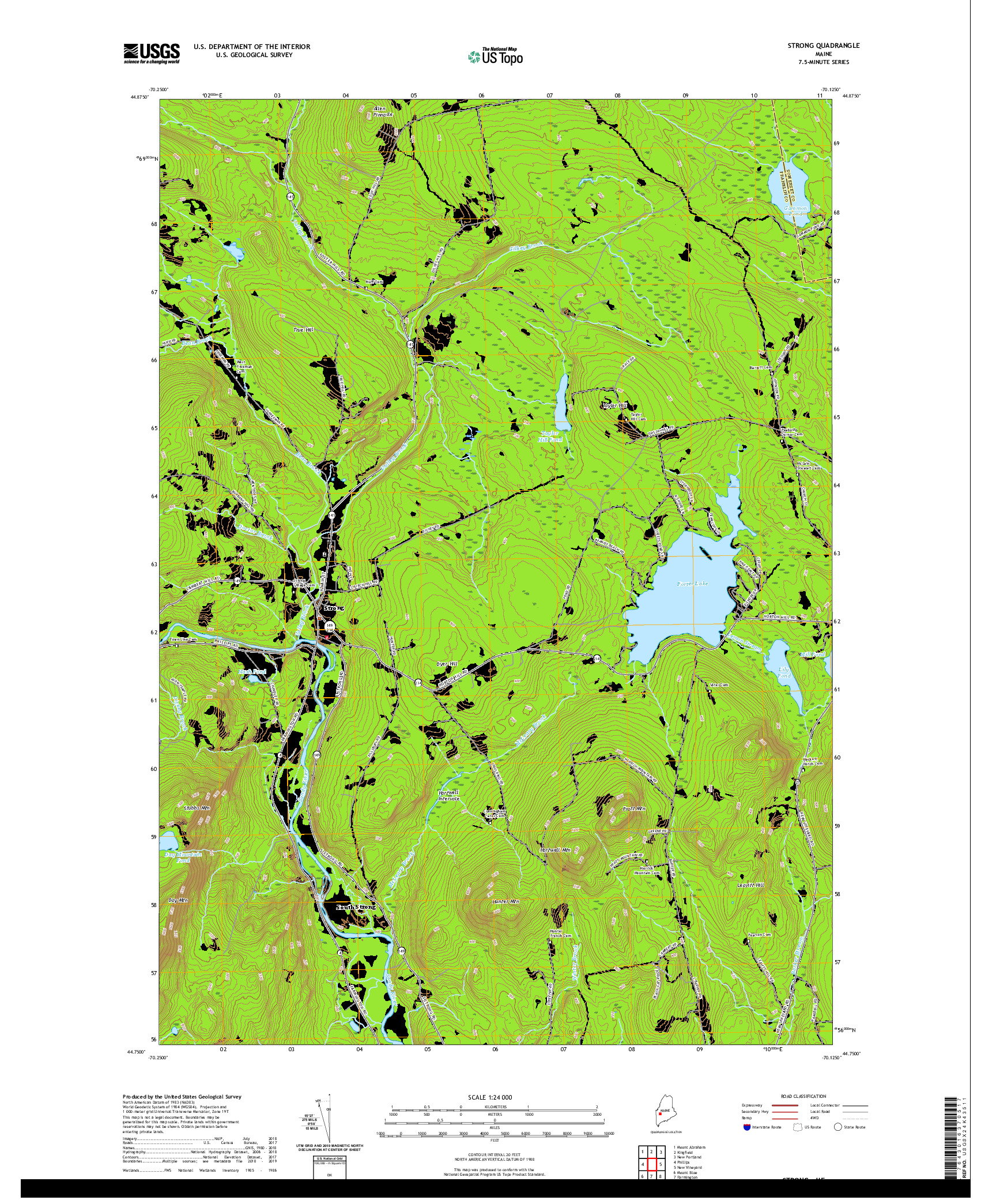 USGS US TOPO 7.5-MINUTE MAP FOR STRONG, ME 2021