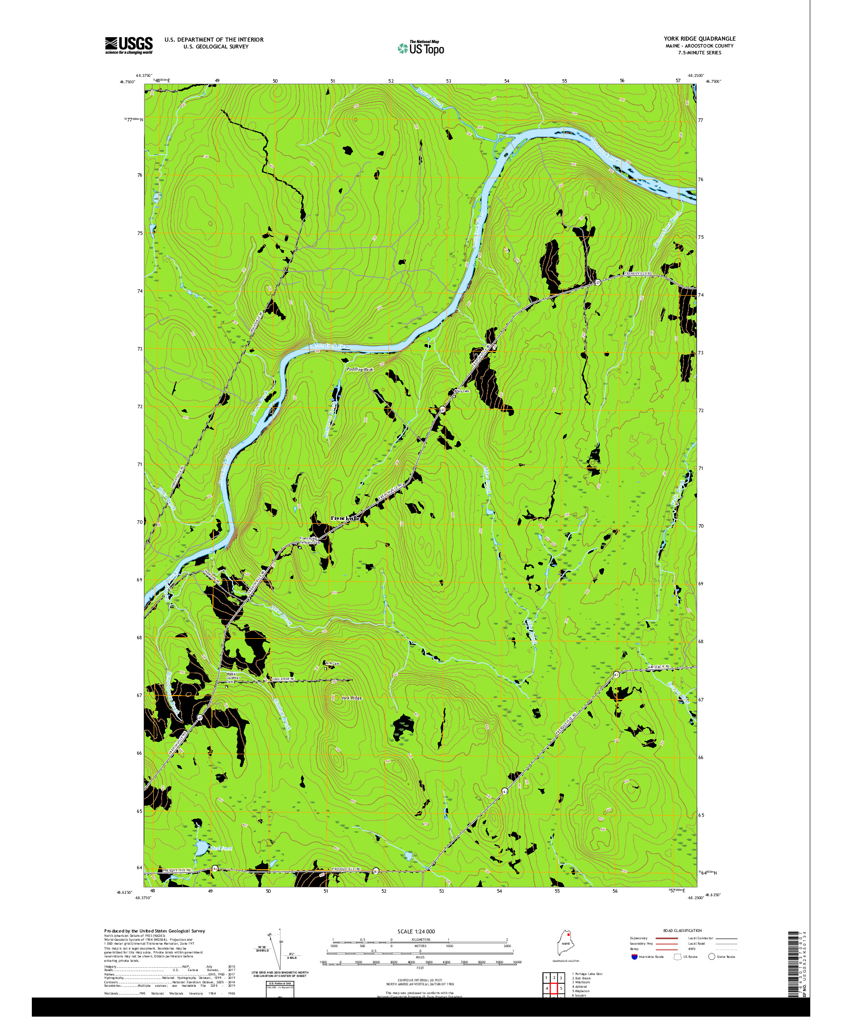 USGS US TOPO 7.5-MINUTE MAP FOR YORK RIDGE, ME 2021