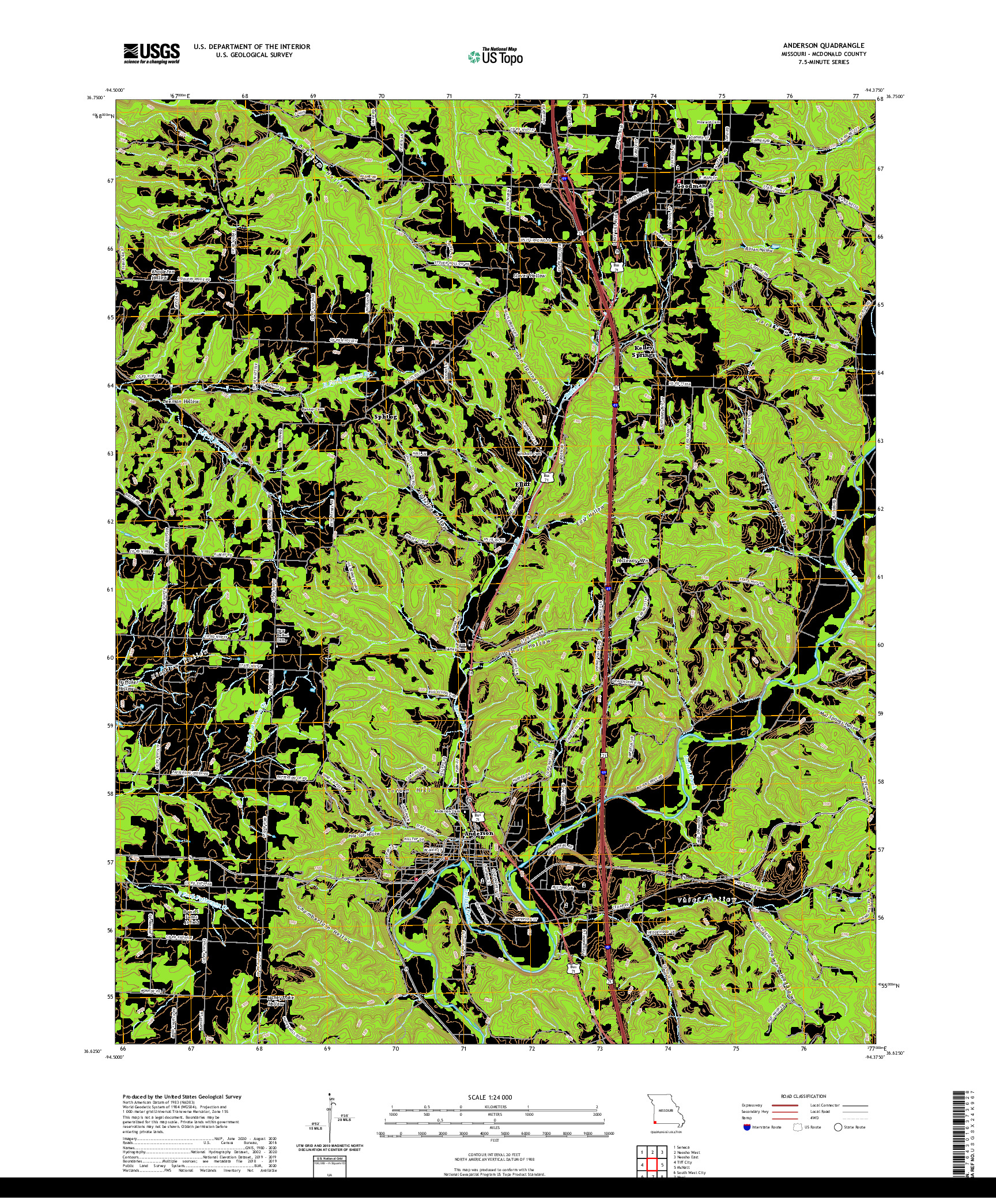 USGS US TOPO 7.5-MINUTE MAP FOR ANDERSON, MO 2021