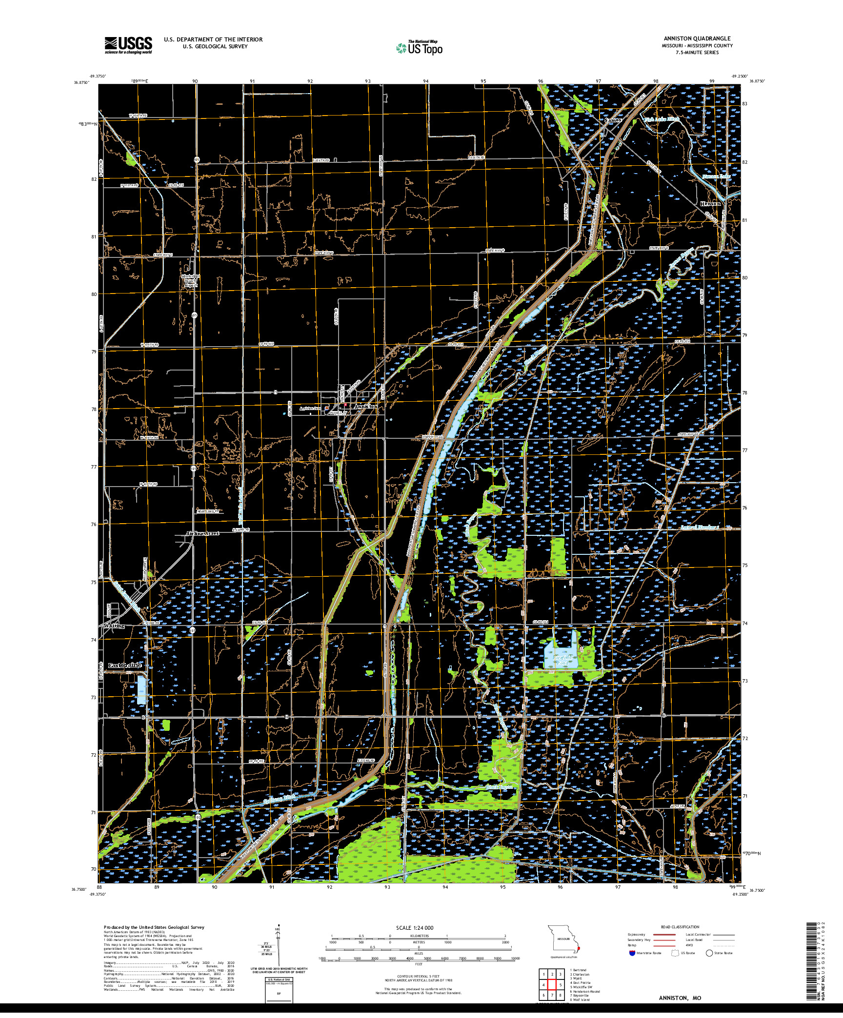 USGS US TOPO 7.5-MINUTE MAP FOR ANNISTON, MO 2021