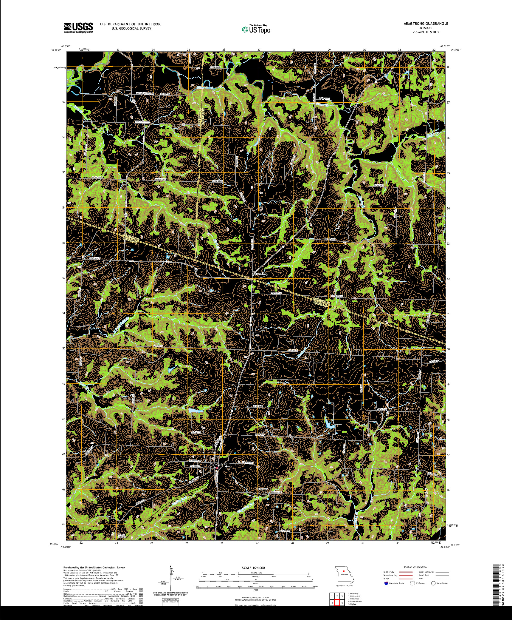 USGS US TOPO 7.5-MINUTE MAP FOR ARMSTRONG, MO 2021